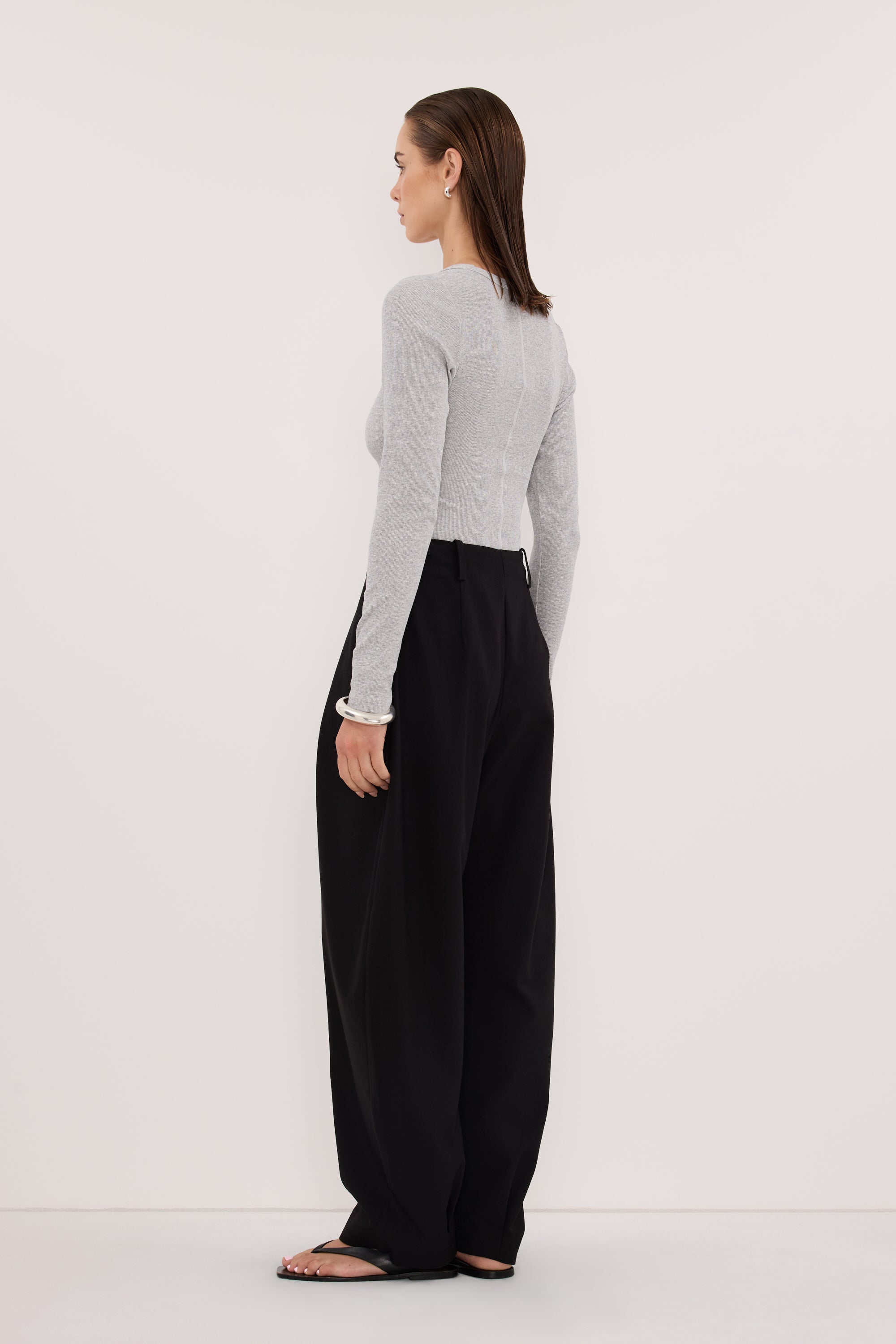 YASMIN SILVER MARLE LONG SLEEVE TOP