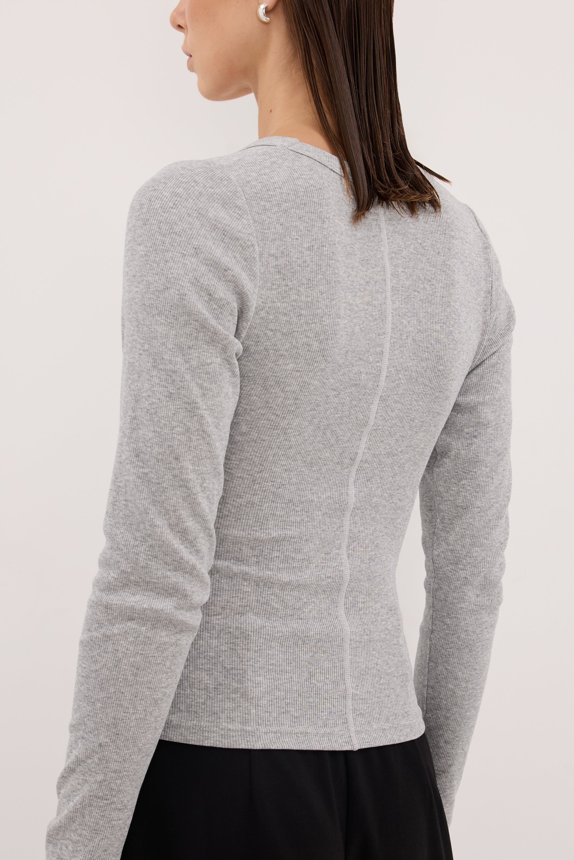 YASMIN SILVER MARLE LONG SLEEVE TOP