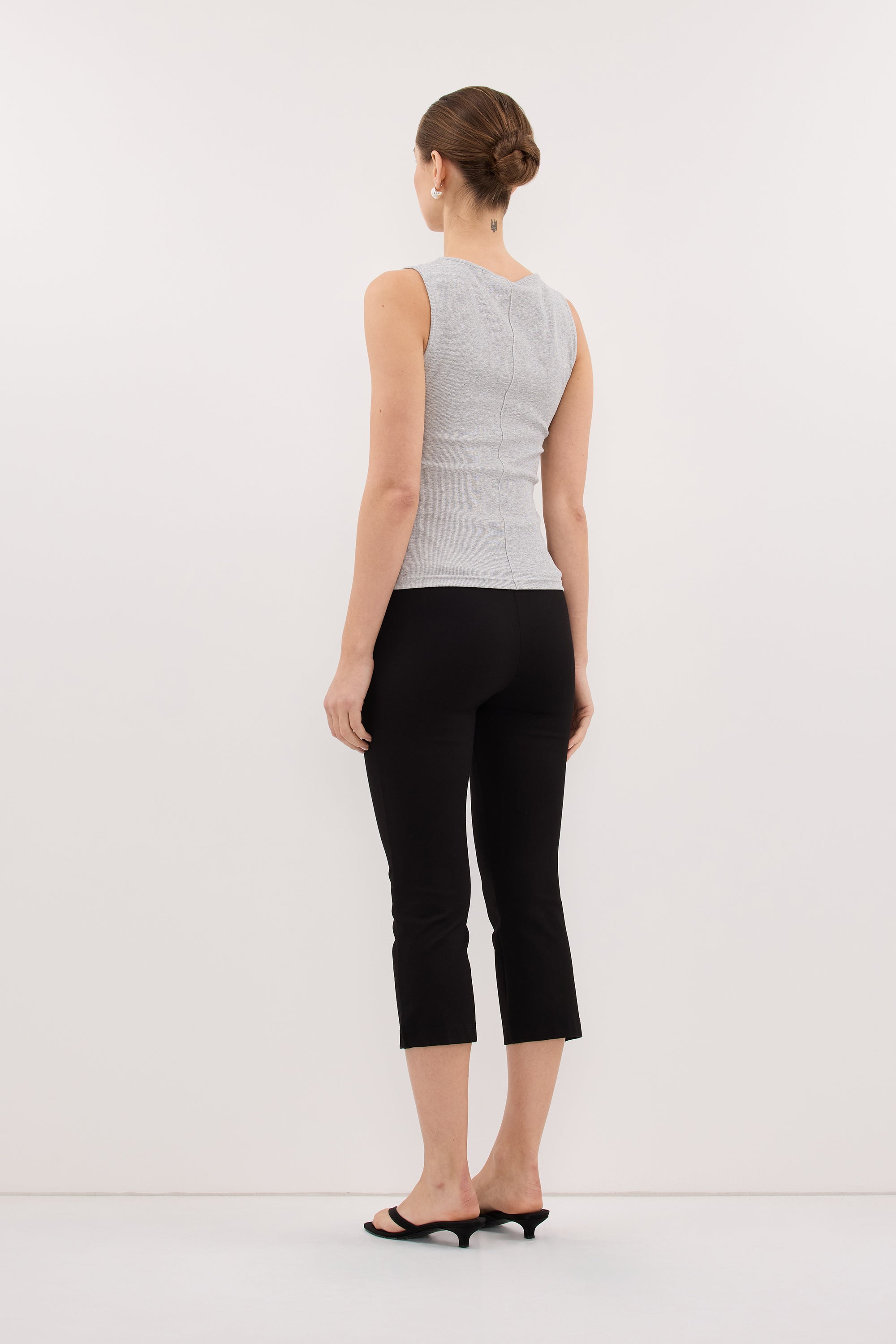AMARA GREY MARLE BOAT NECK KNIT TANK