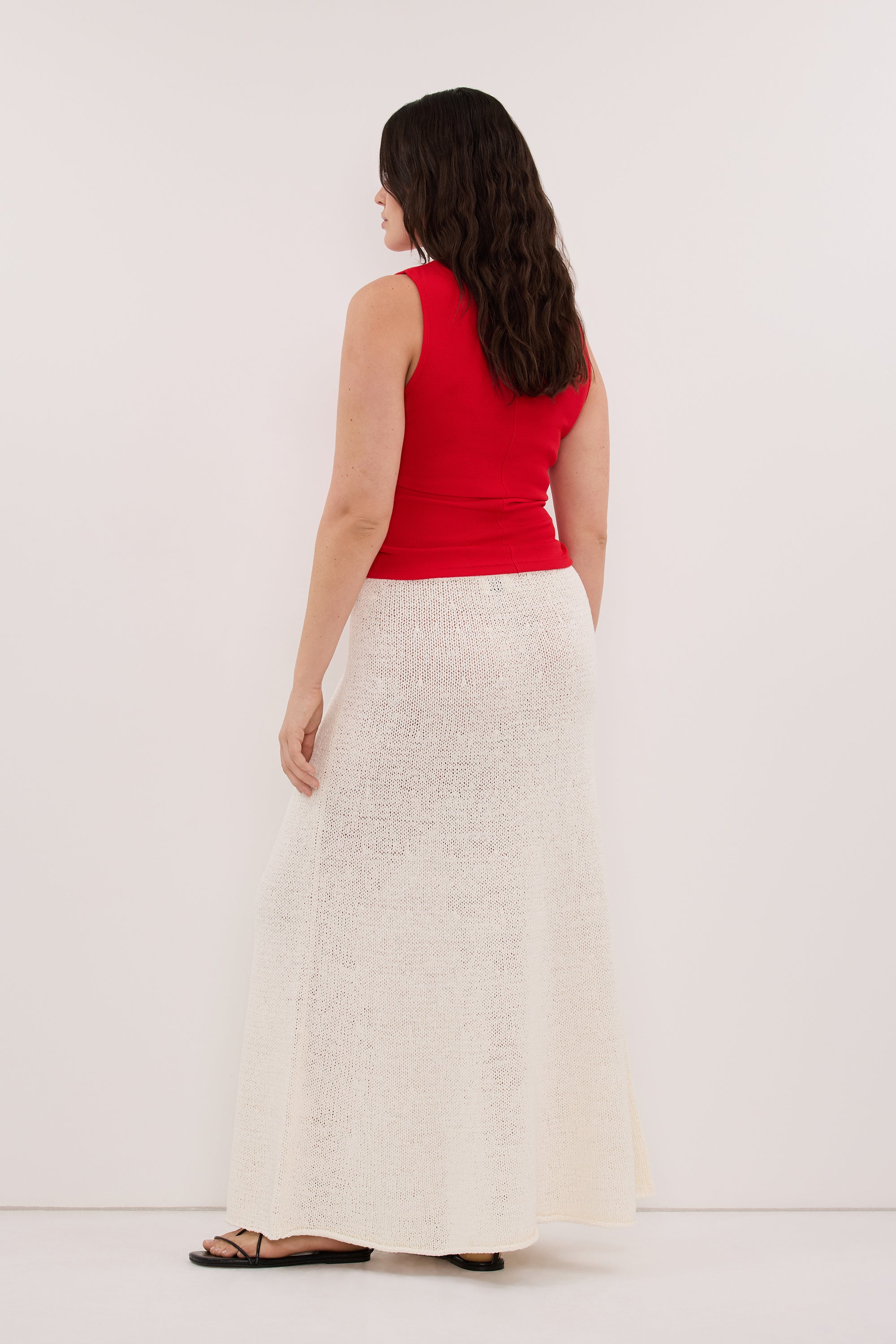 AMARA RED BOAT NECK KNIT TANK