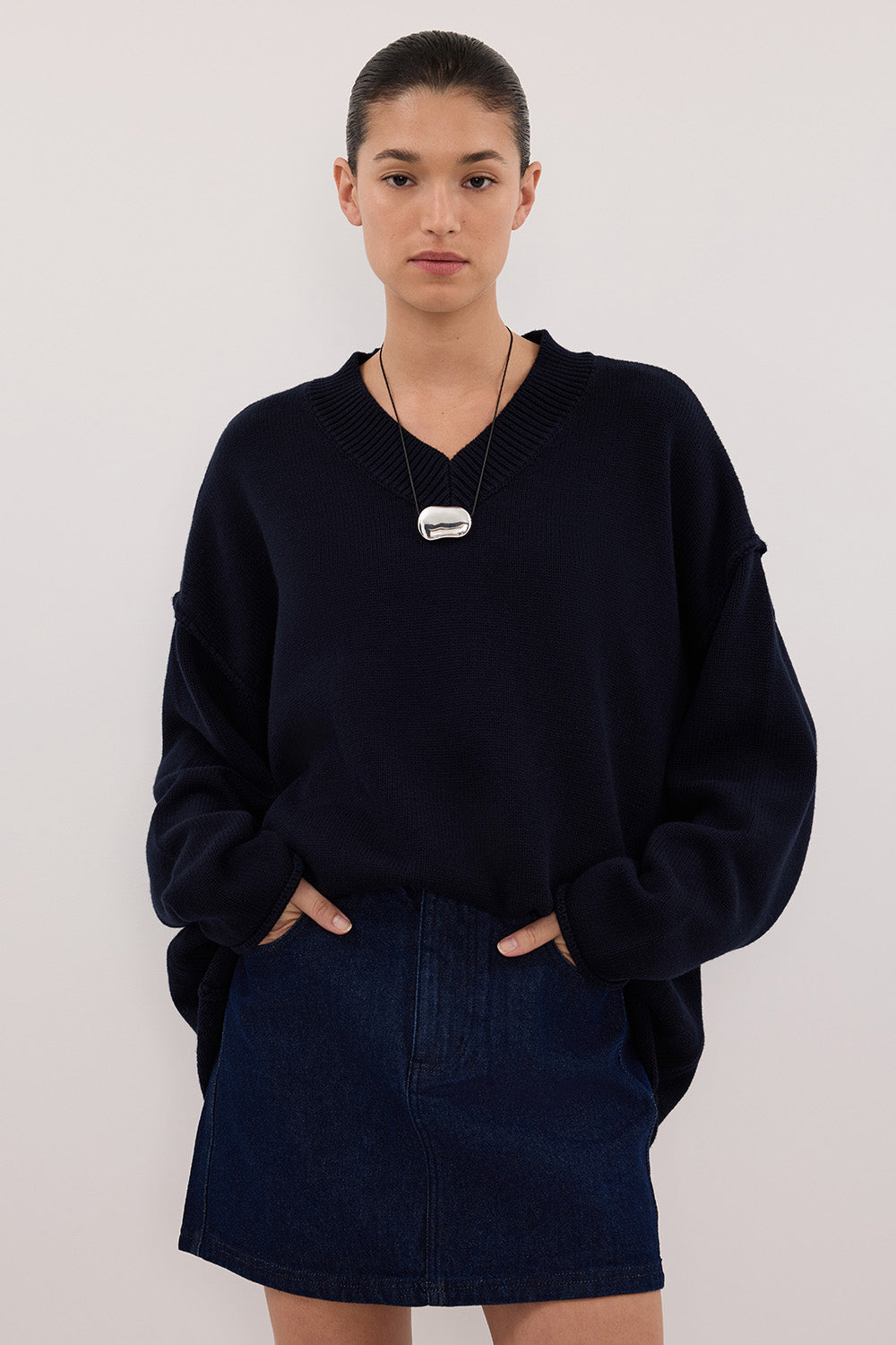 MASON INDIGO DENIM MINI SKIRT