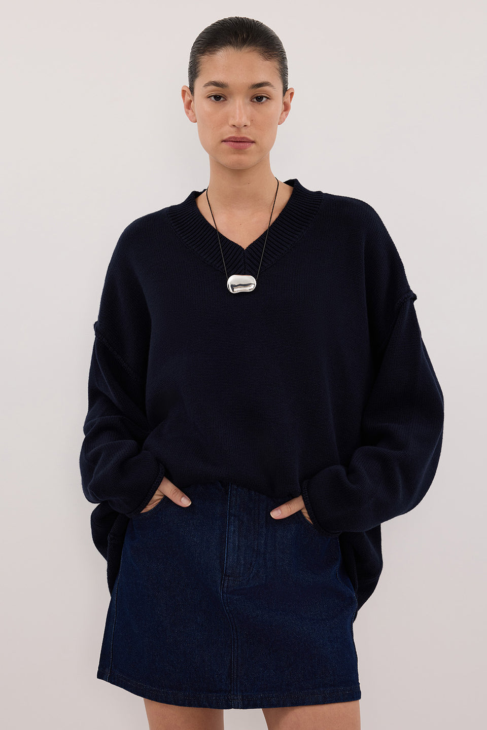 MASON INDIGO DENIM MINI SKIRT