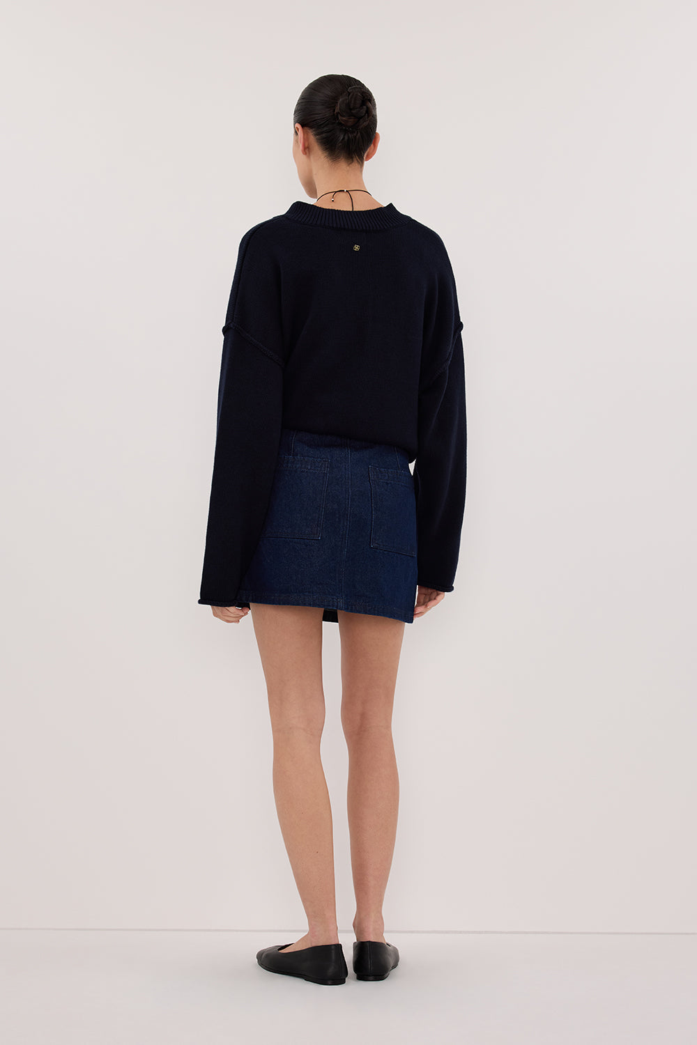 MASON INDIGO DENIM MINI SKIRT