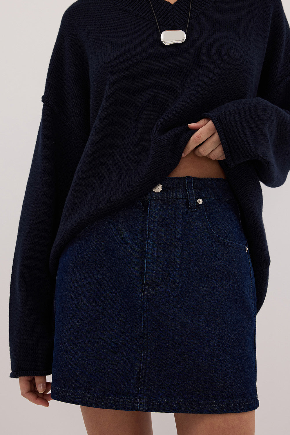 MASON INDIGO DENIM MINI SKIRT