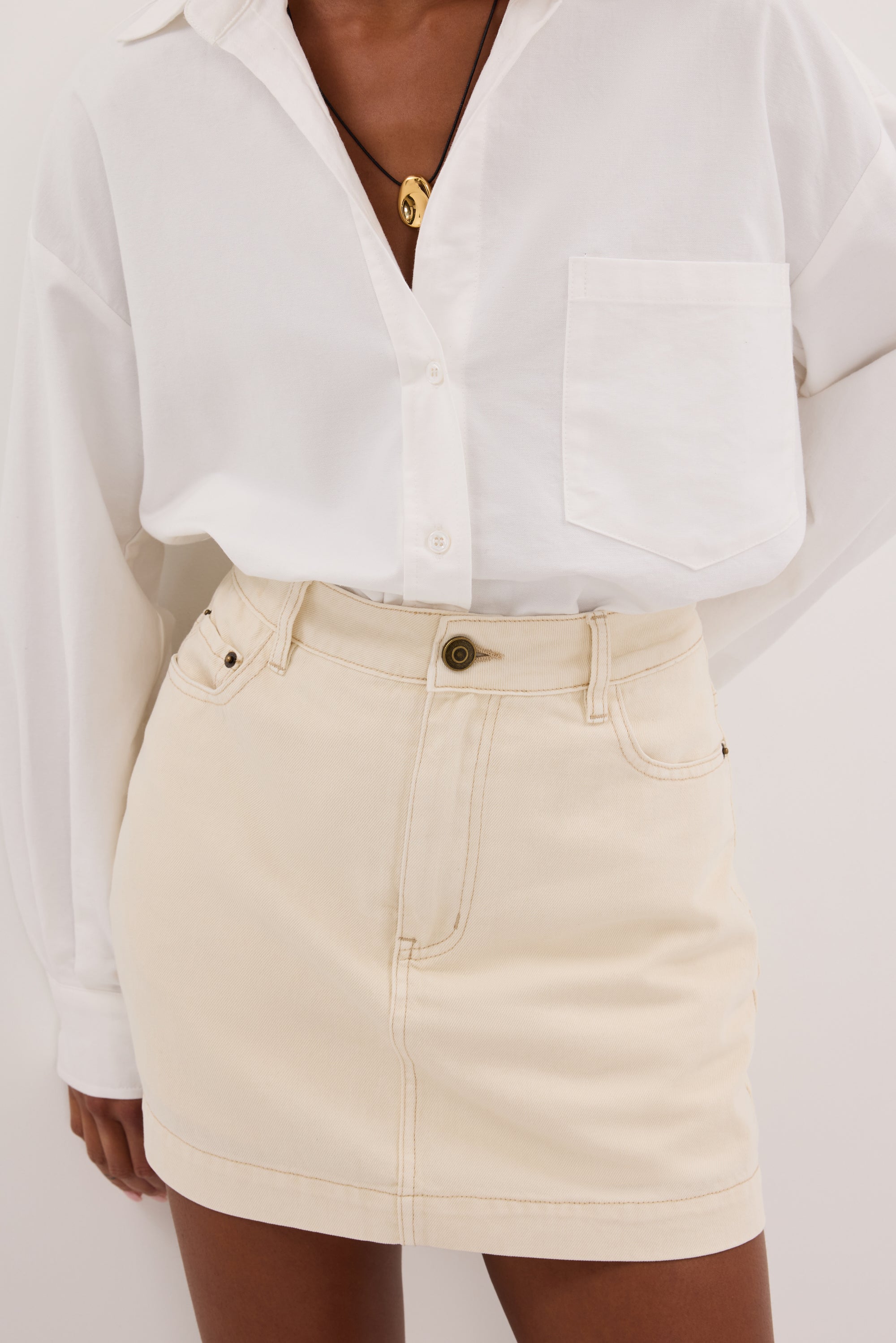 KERA NATURAL DENIM A LINE SKORT