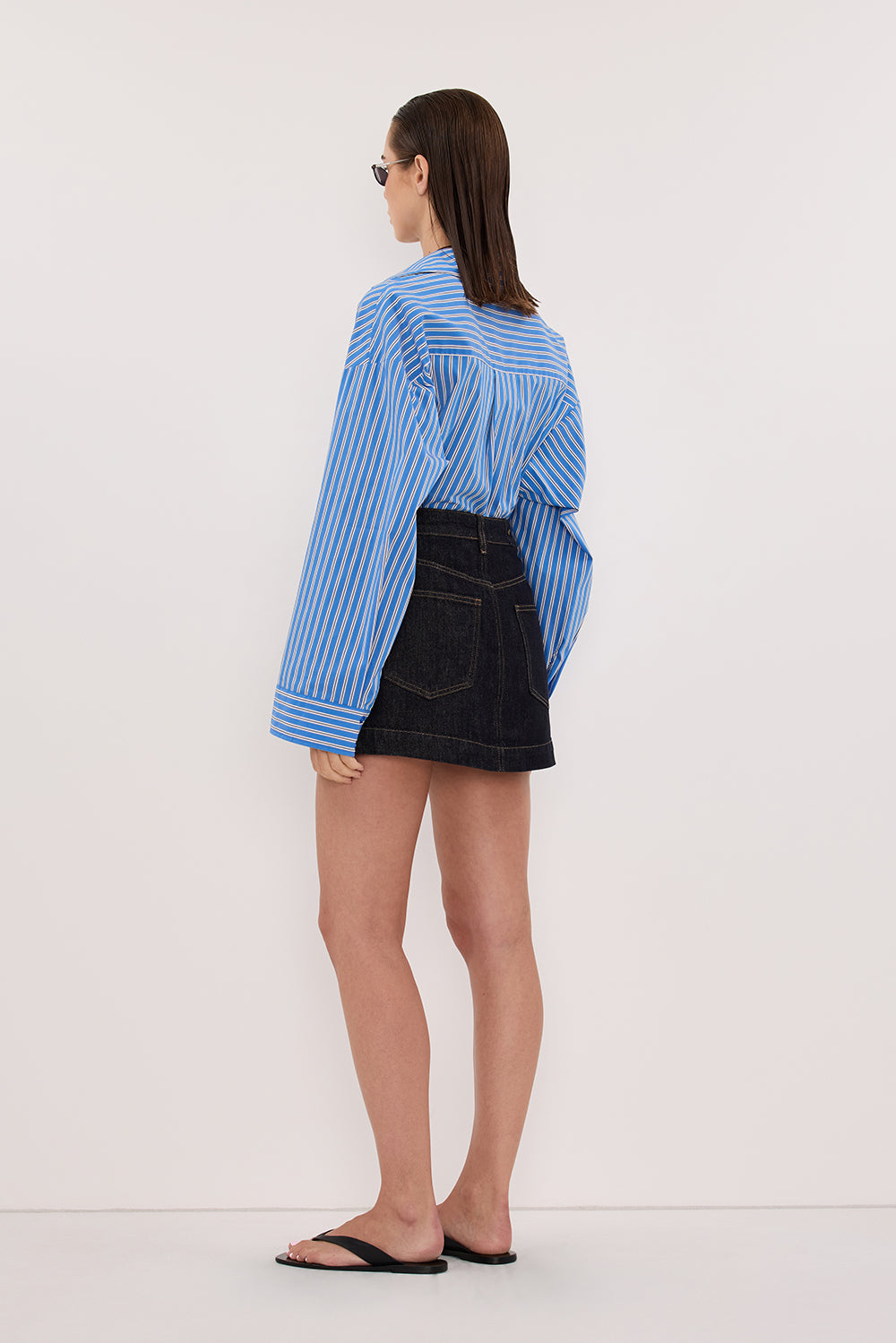 KERA RAW INDIGO DENIM A LINE SKORT