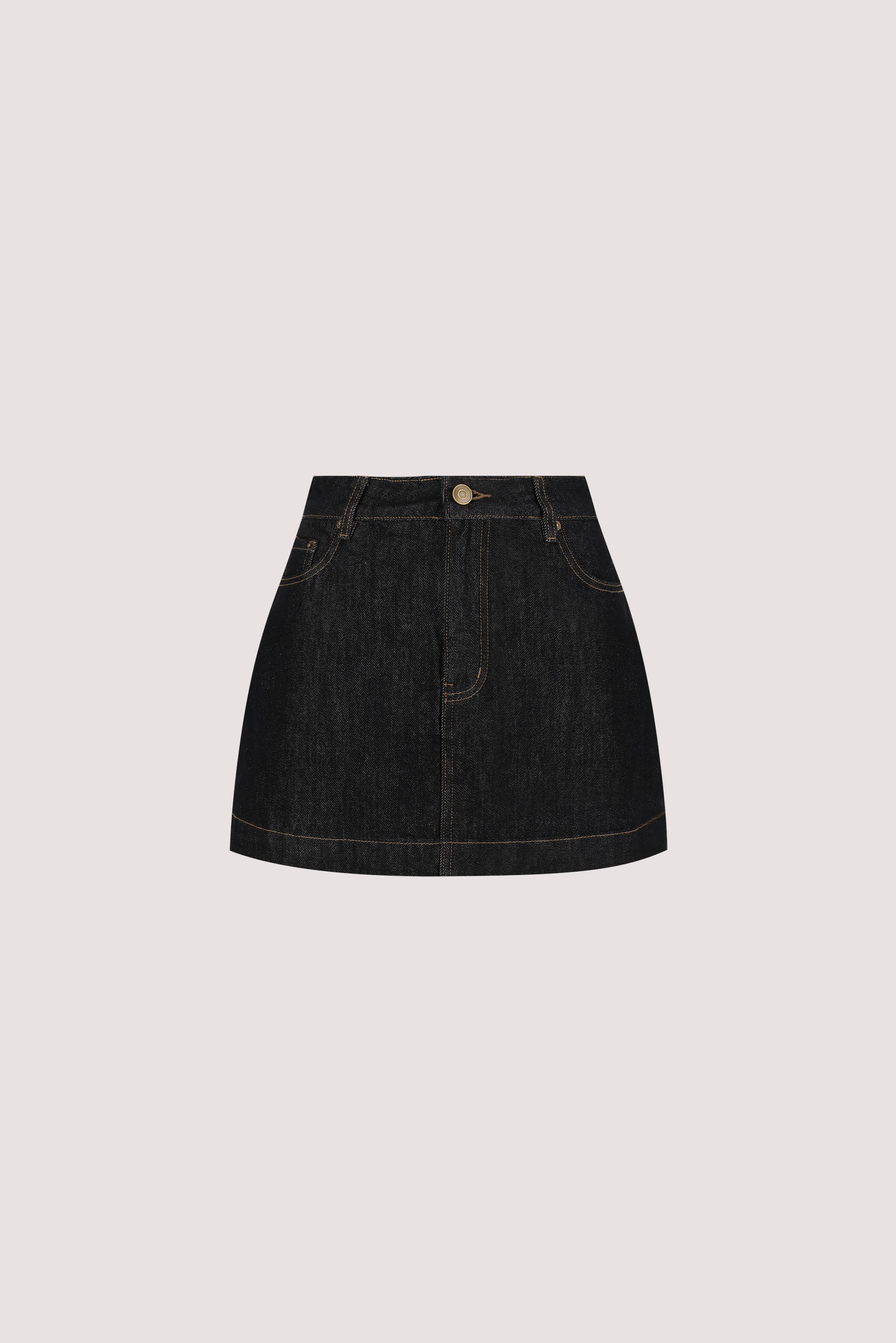 KERA RAW INDIGO DENIM A LINE SKORT