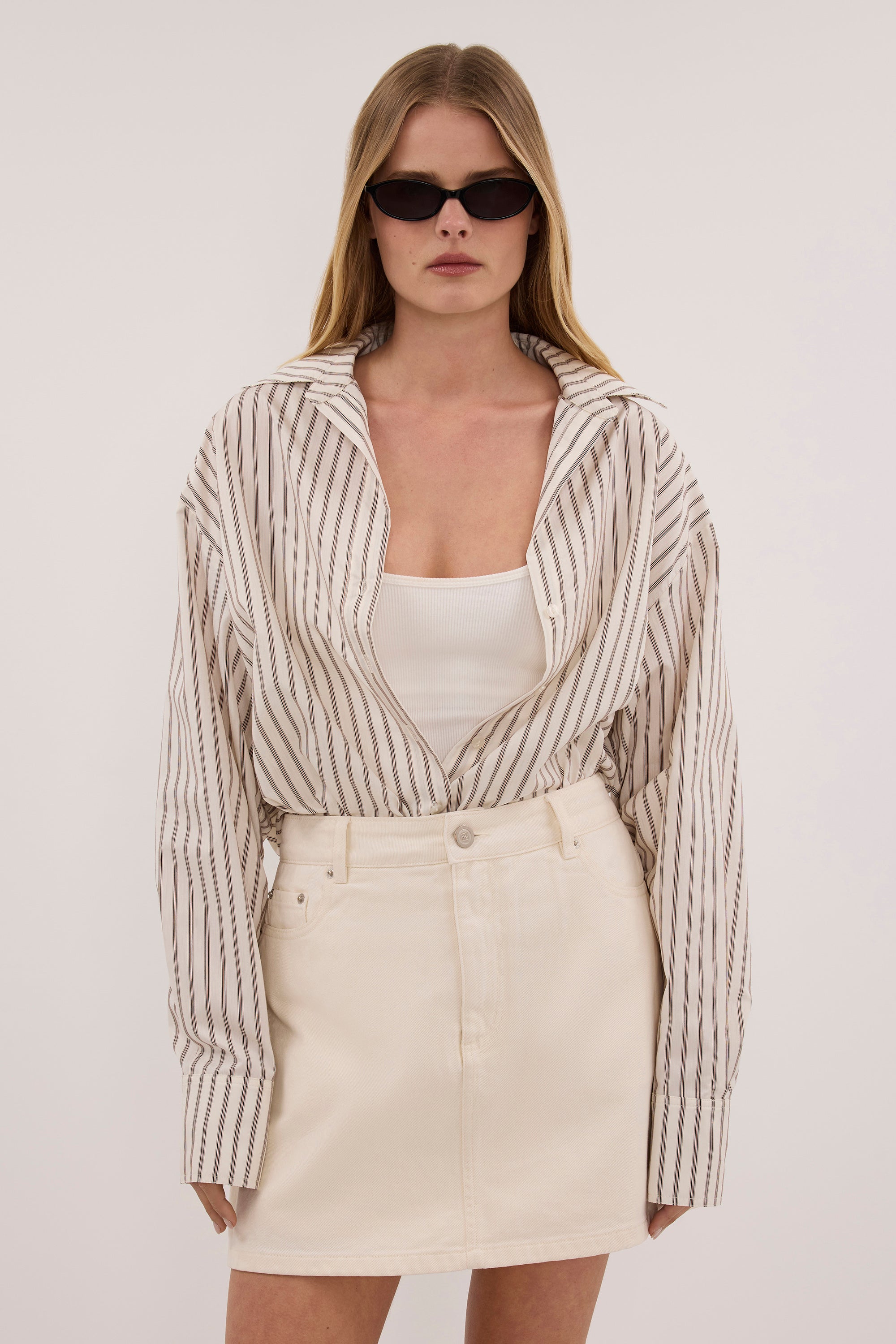 CARTIER CREAM DENIM SKORT