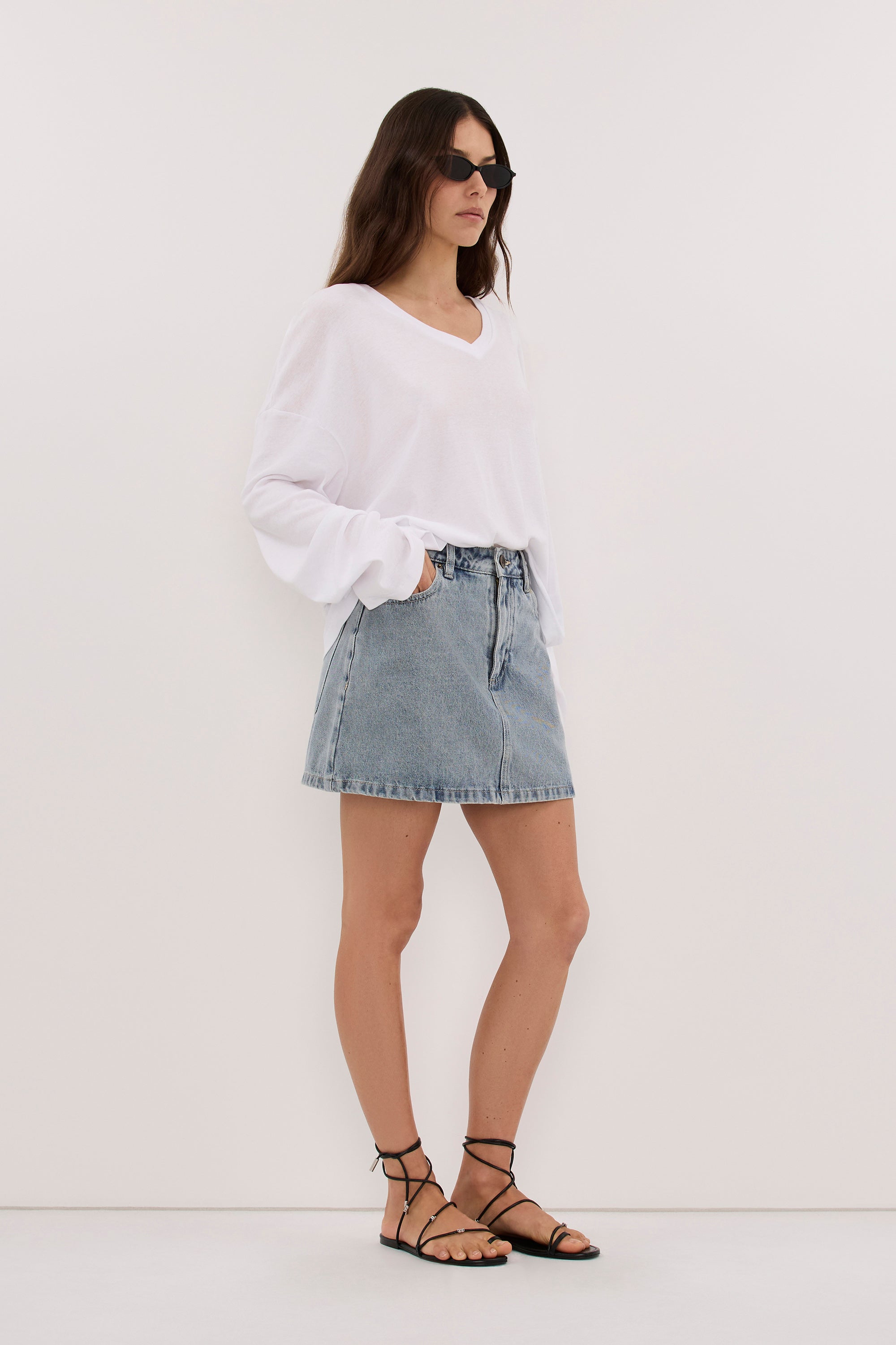 CARTIER LIGHT BLUE DENIM SKORT