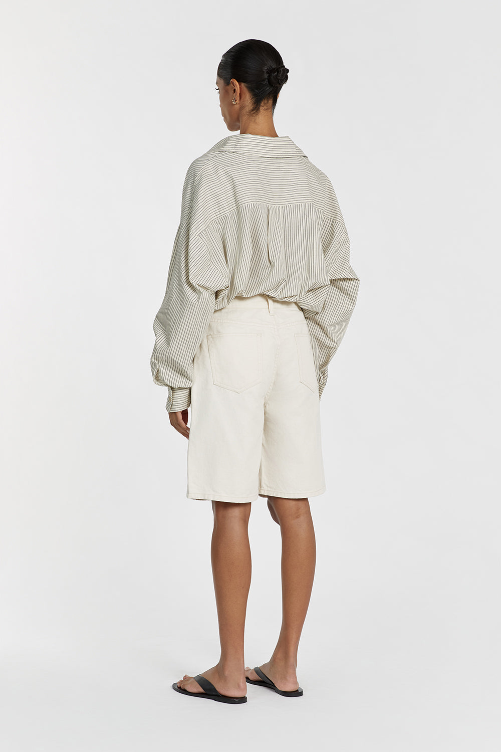 BAMBI CREAM BERMUDA DENIM SHORT