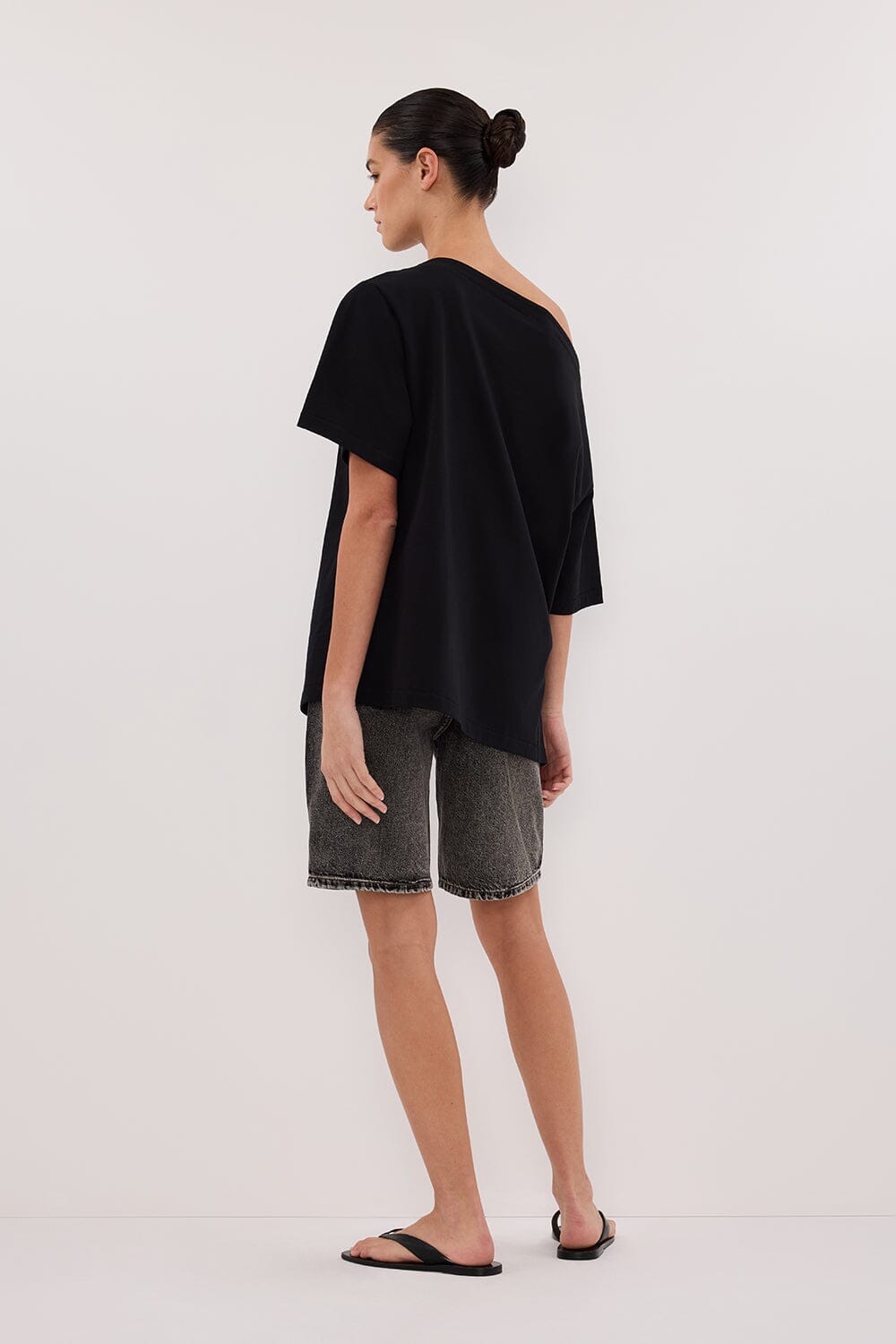 BAMBI WASHED BLACK BERMUDA DENIM SHORT