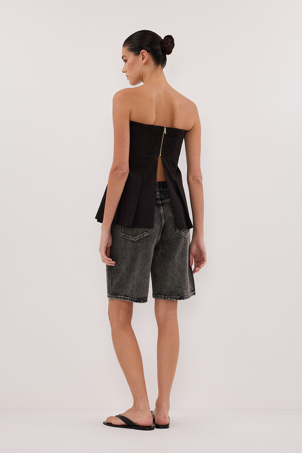 BAMBI WASHED BLACK BERMUDA DENIM SHORT