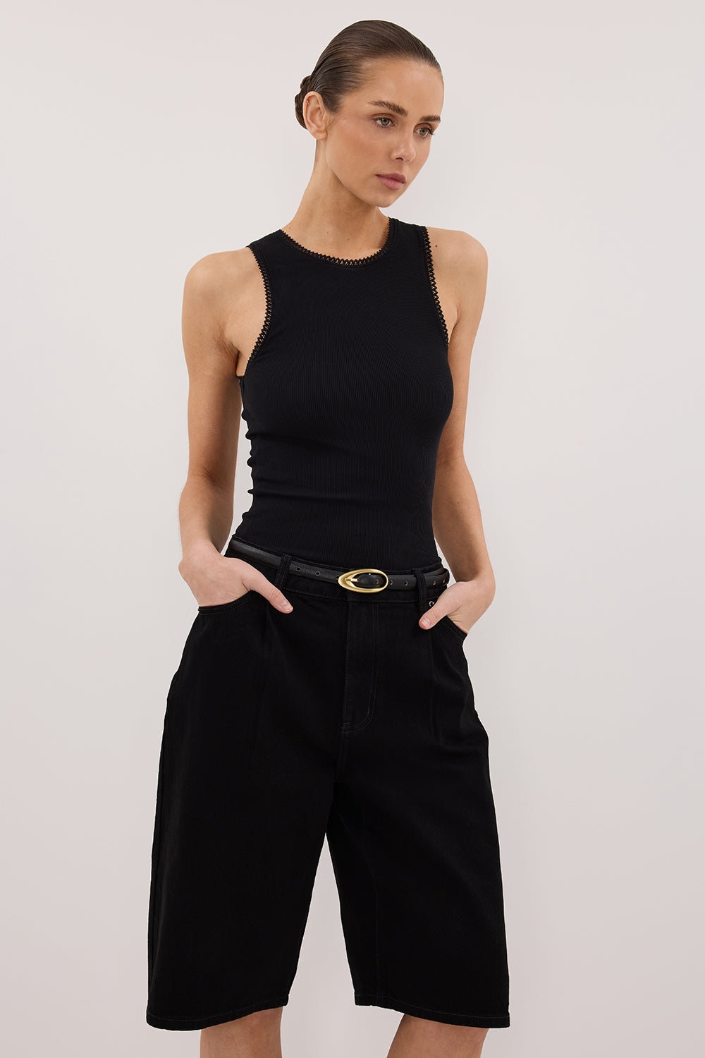 JACK JET BLACK DENIM BERMUDA SHORT