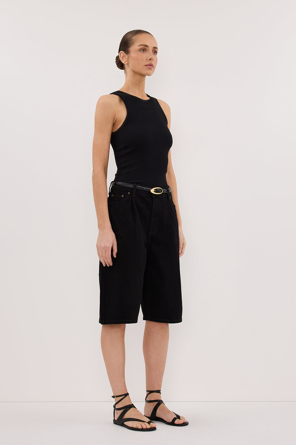 JACK JET BLACK DENIM BERMUDA SHORT