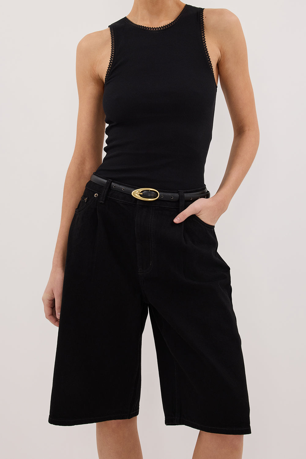 JACK JET BLACK DENIM BERMUDA SHORT