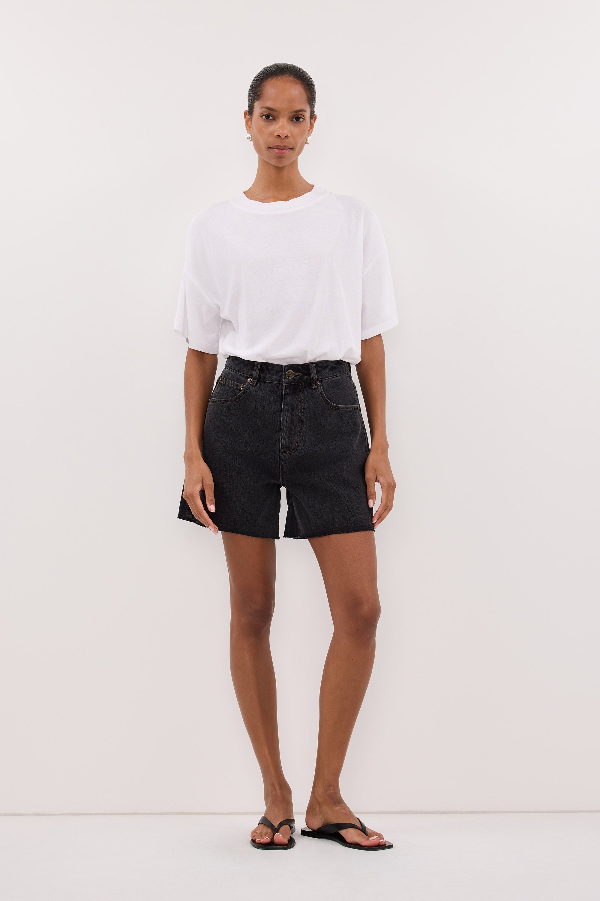 MARLEY BLACK RINSE DENIM SHORT