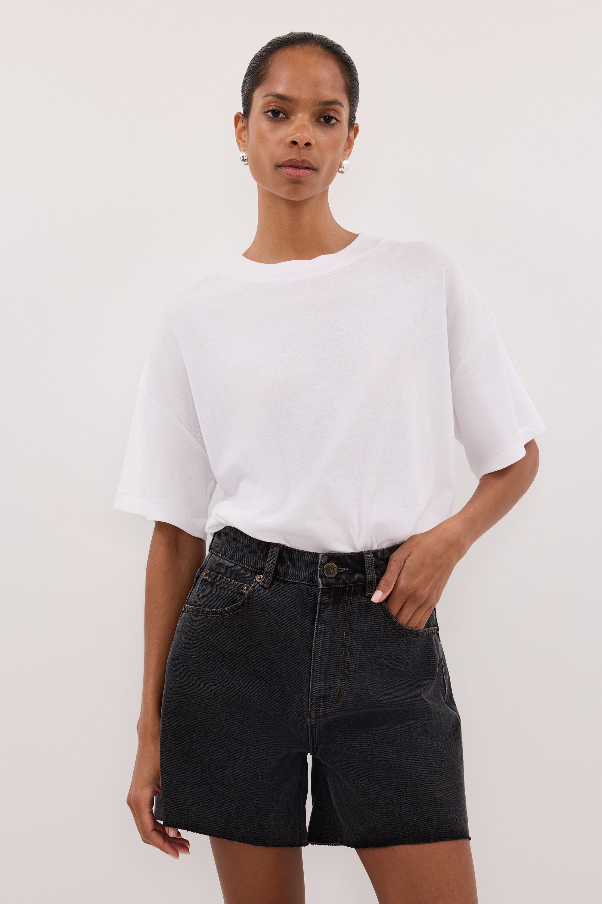 MARLEY BLACK RINSE DENIM SHORT