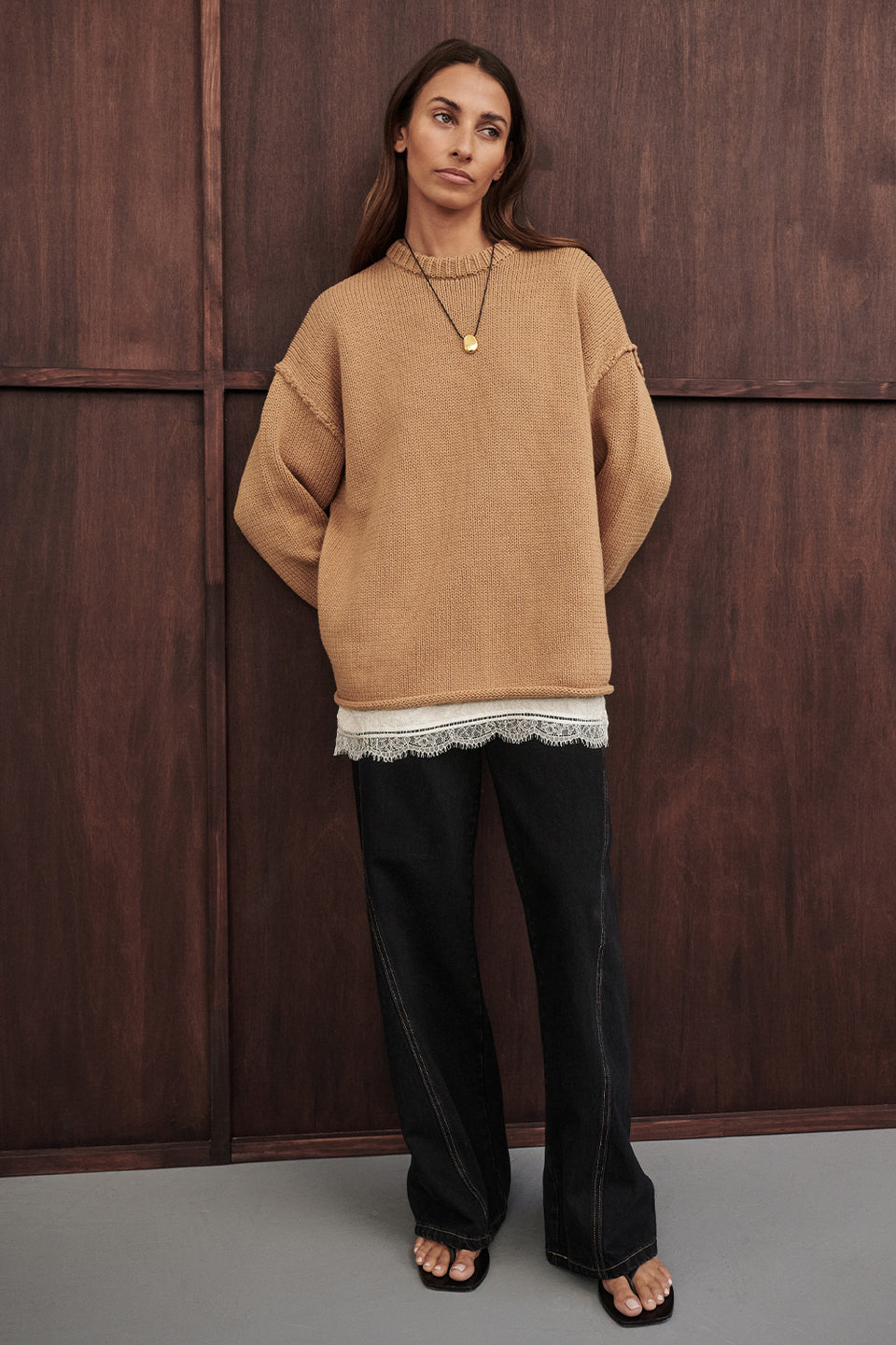 CARSON JET BLACK WIDE LEG JEAN