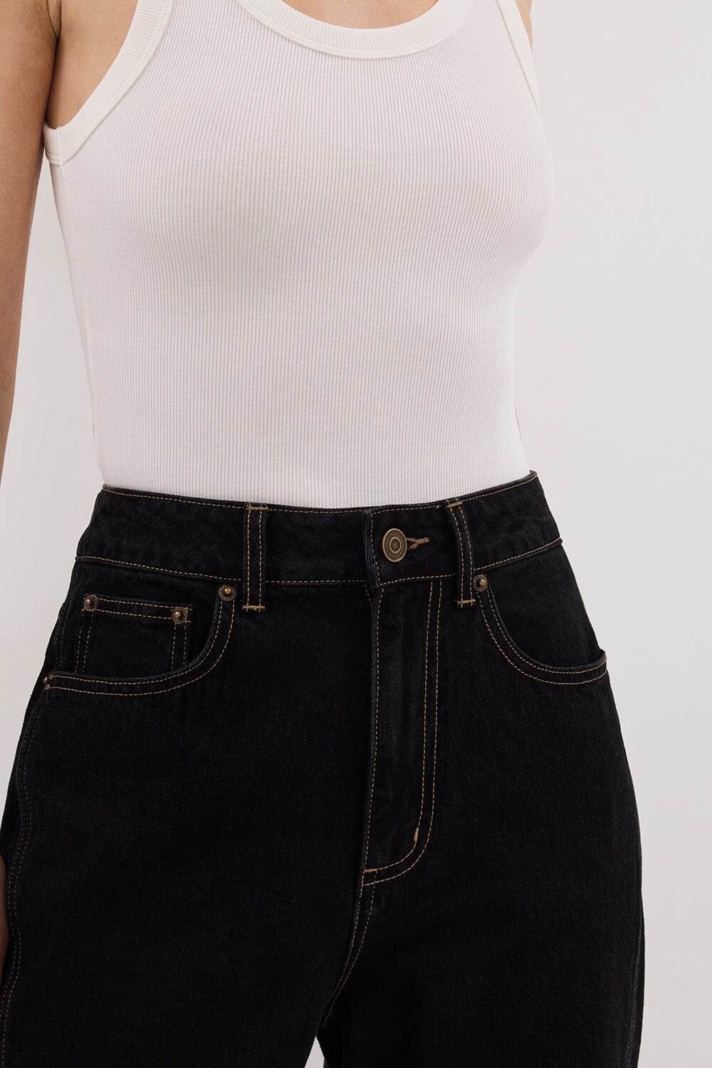 CARSON JET BLACK WIDE LEG JEAN