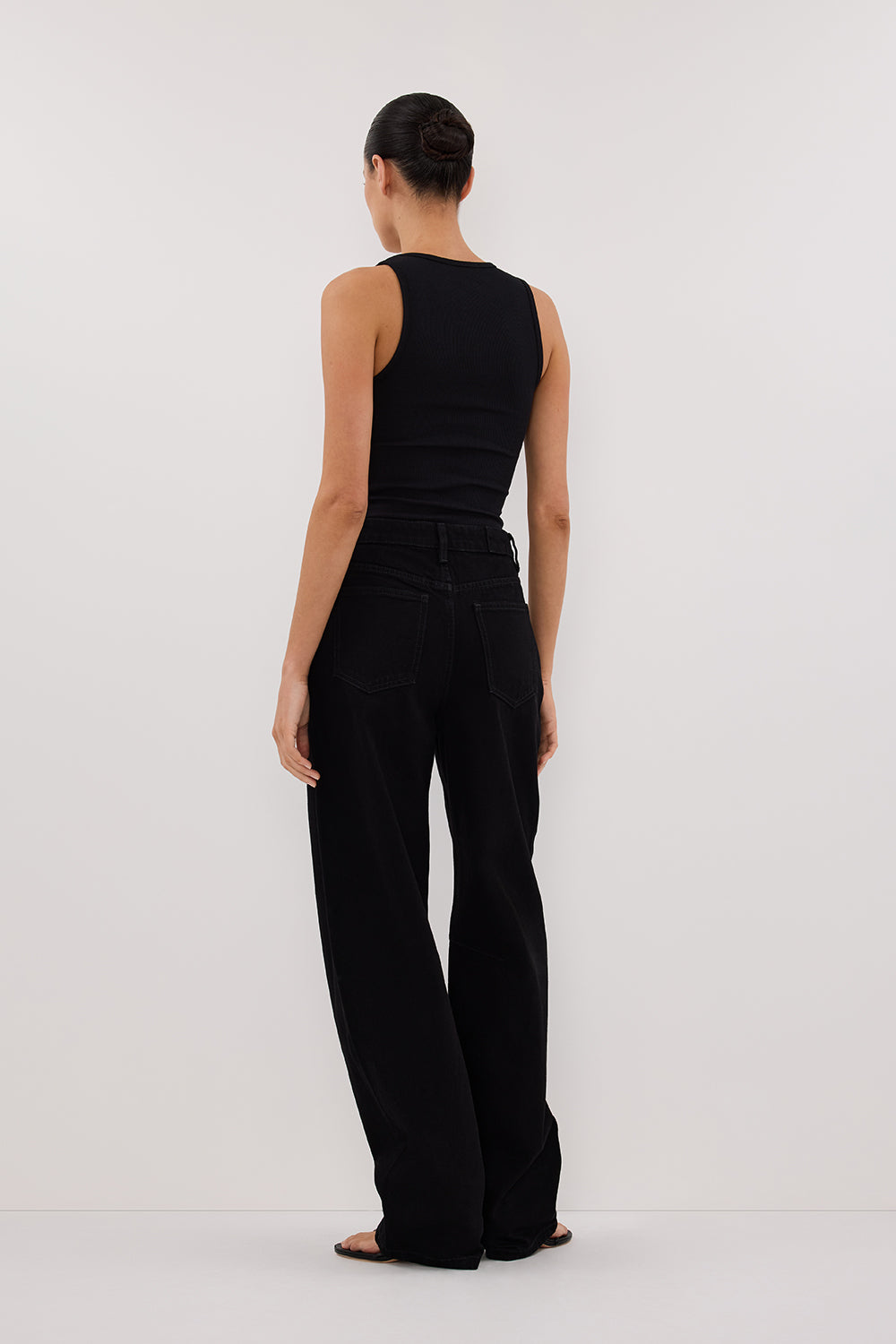 LIV BLACK DENIM BARREL LEG JEAN