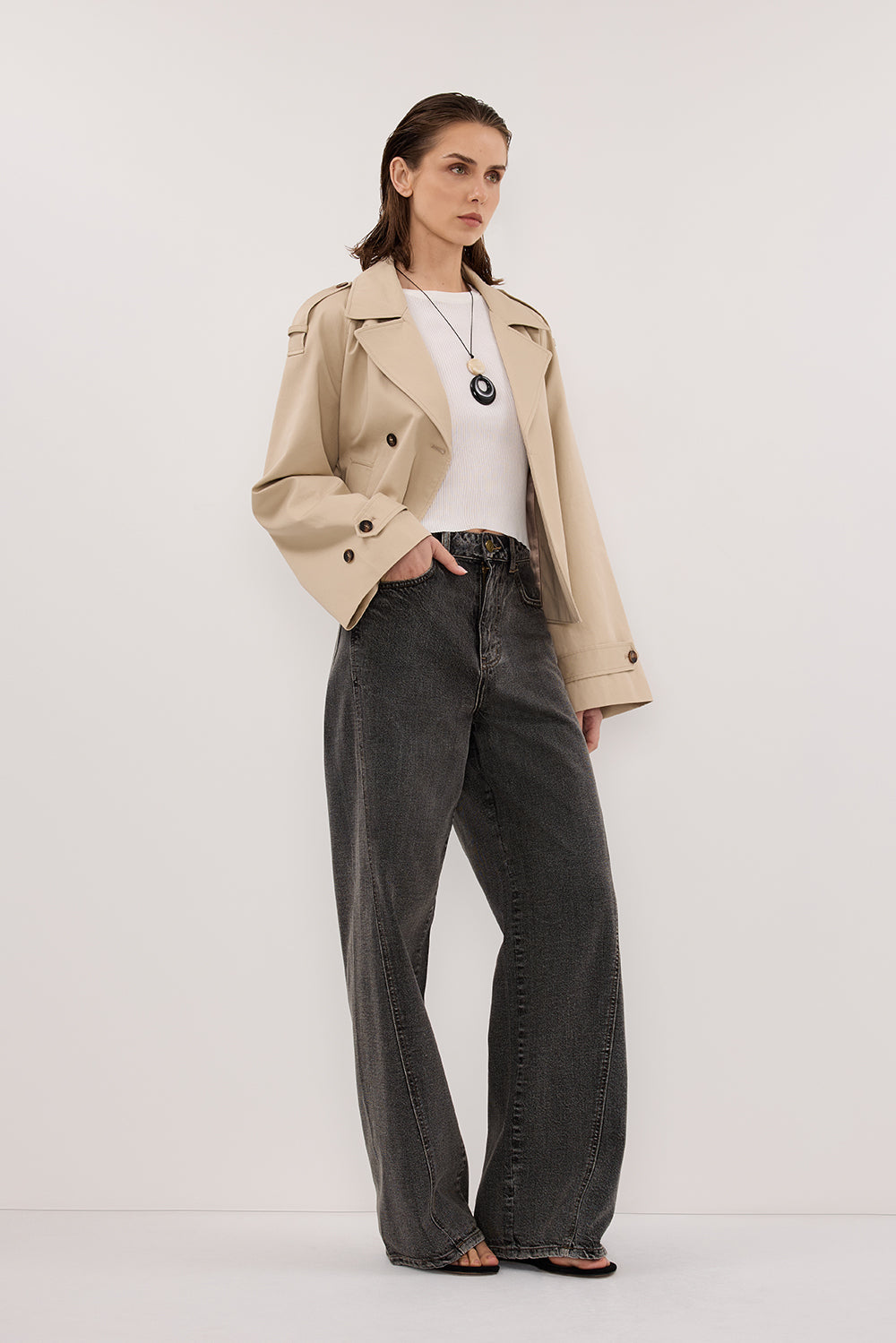 CARSON WASHED BLACK TALL WIDE LEG JEAN