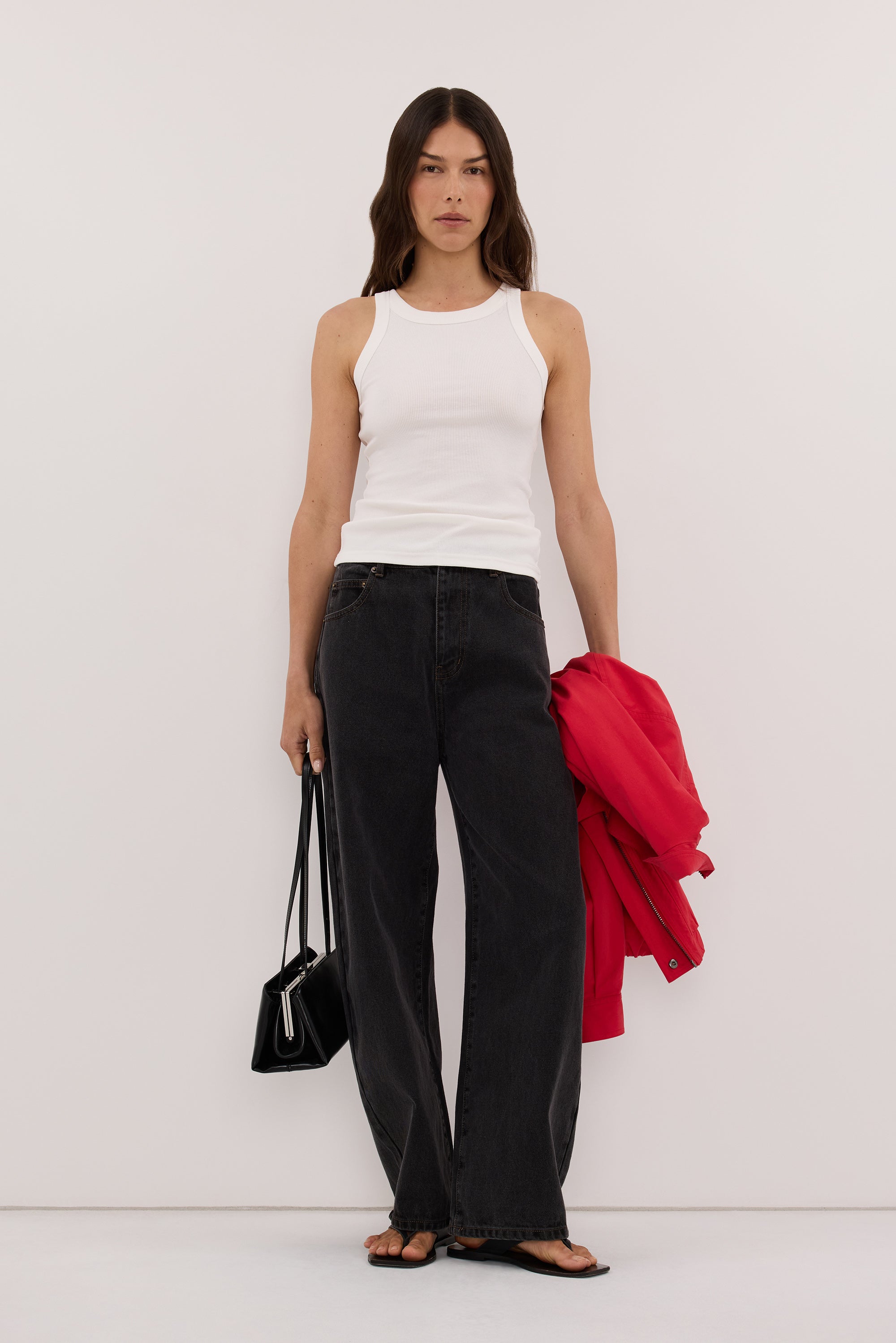 FRANK BLACK RINSE RELAXED BARREL JEAN