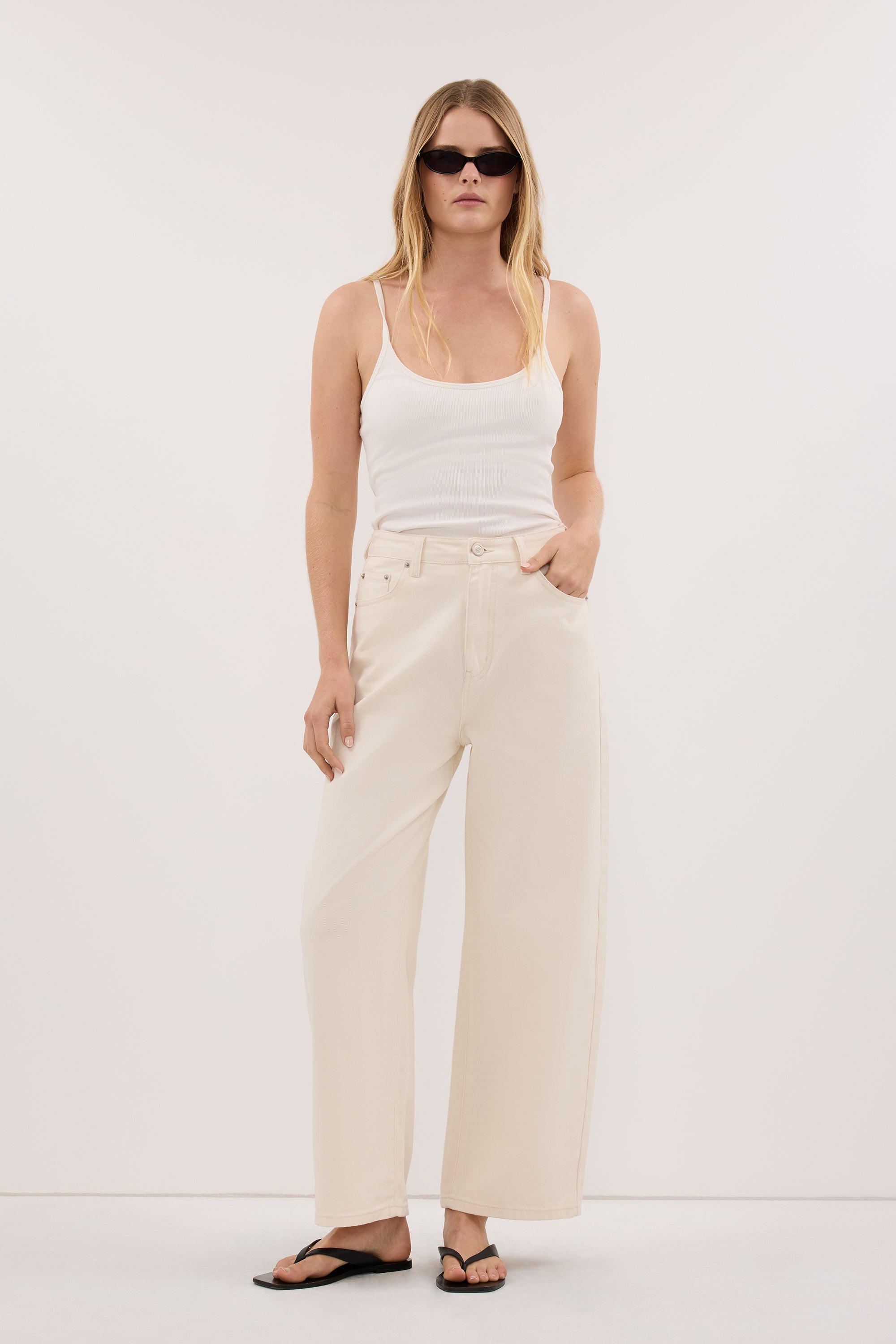 FRANK CREAM RELAXED BARREL JEAN