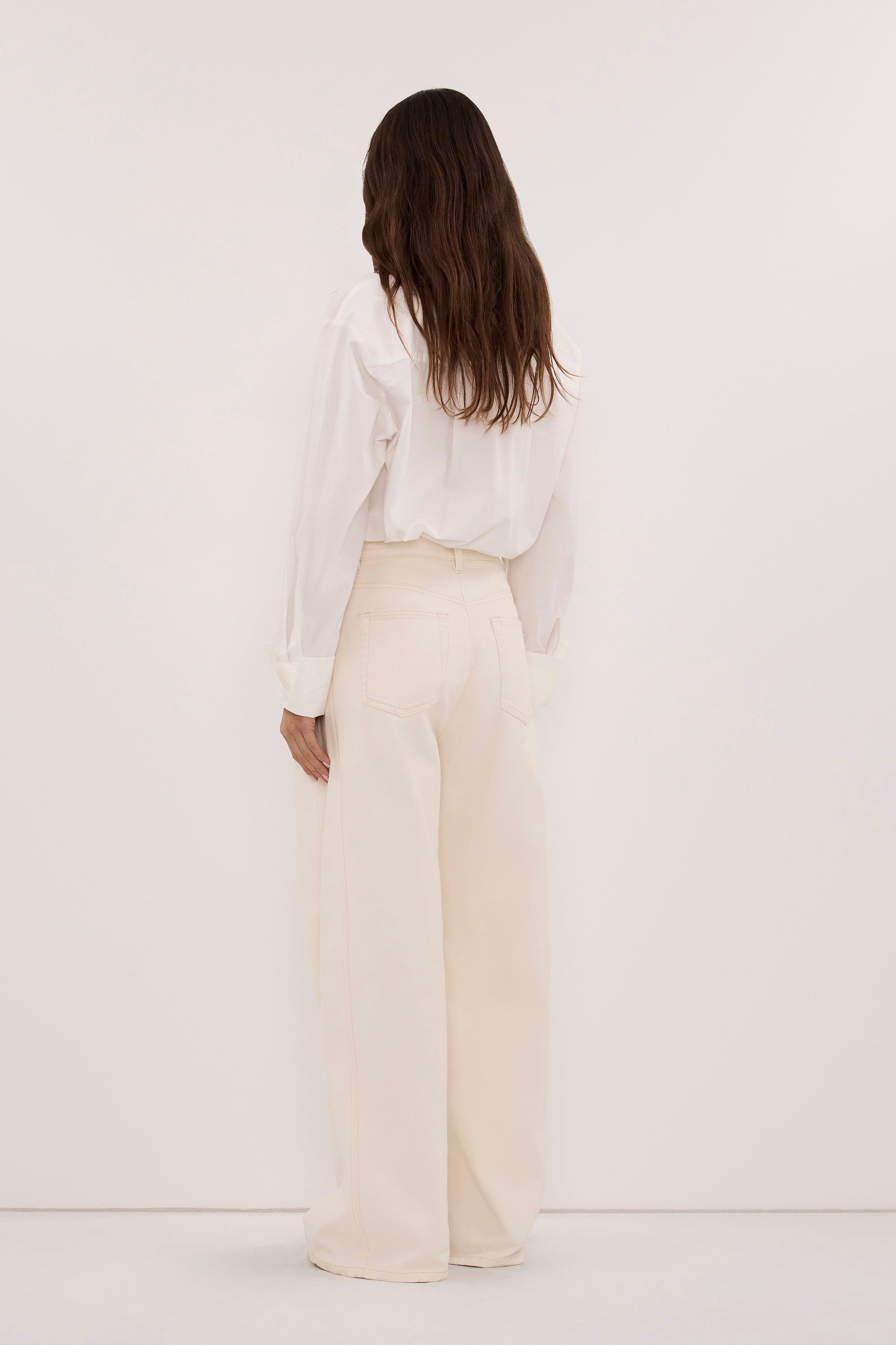 DREW CREAM WIDE LEG DENIM JEAN
