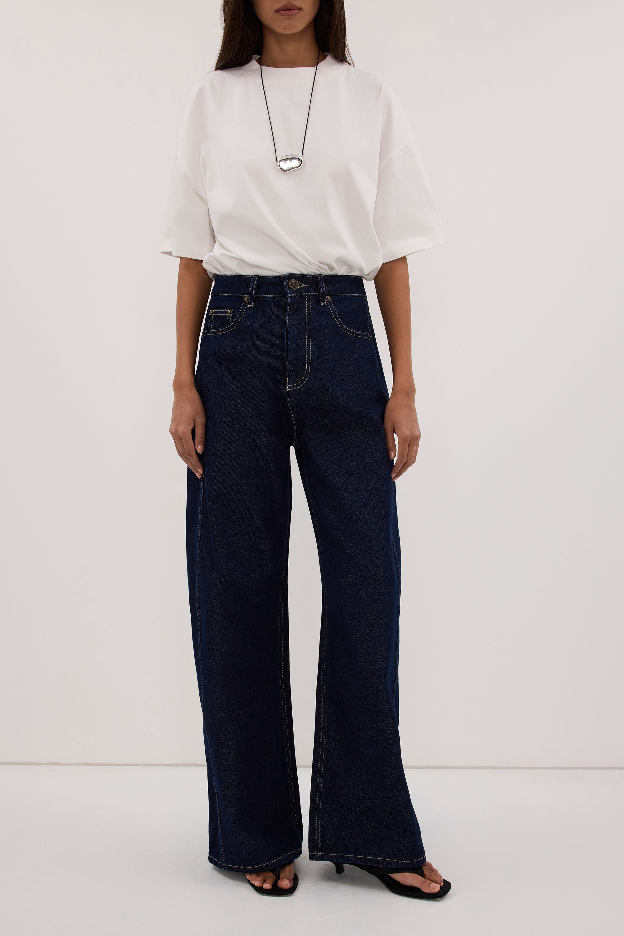 DREW INDIGO WIDE LEG DENIM JEAN