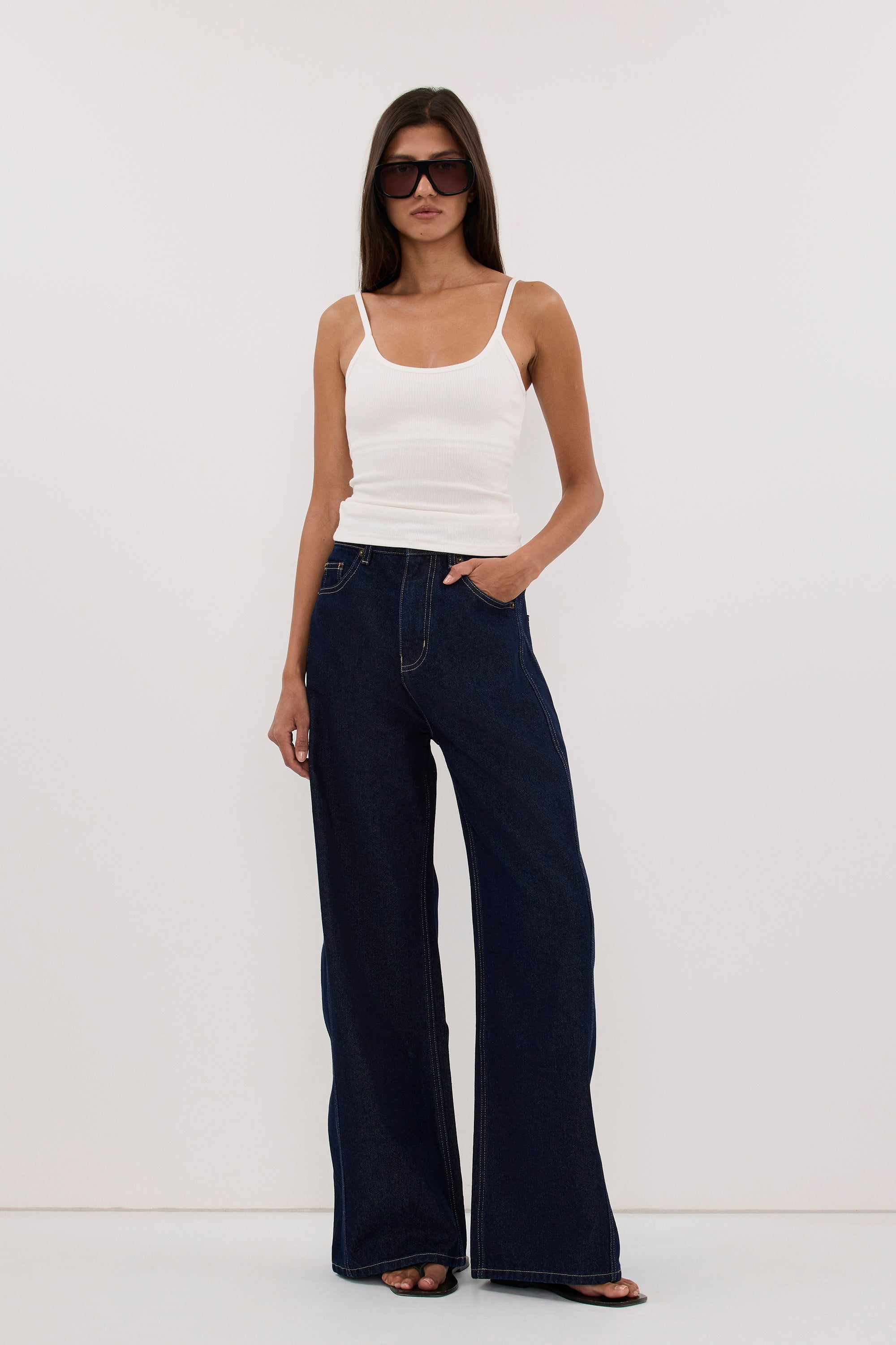 DREW INDIGO WIDE LEG DENIM JEAN