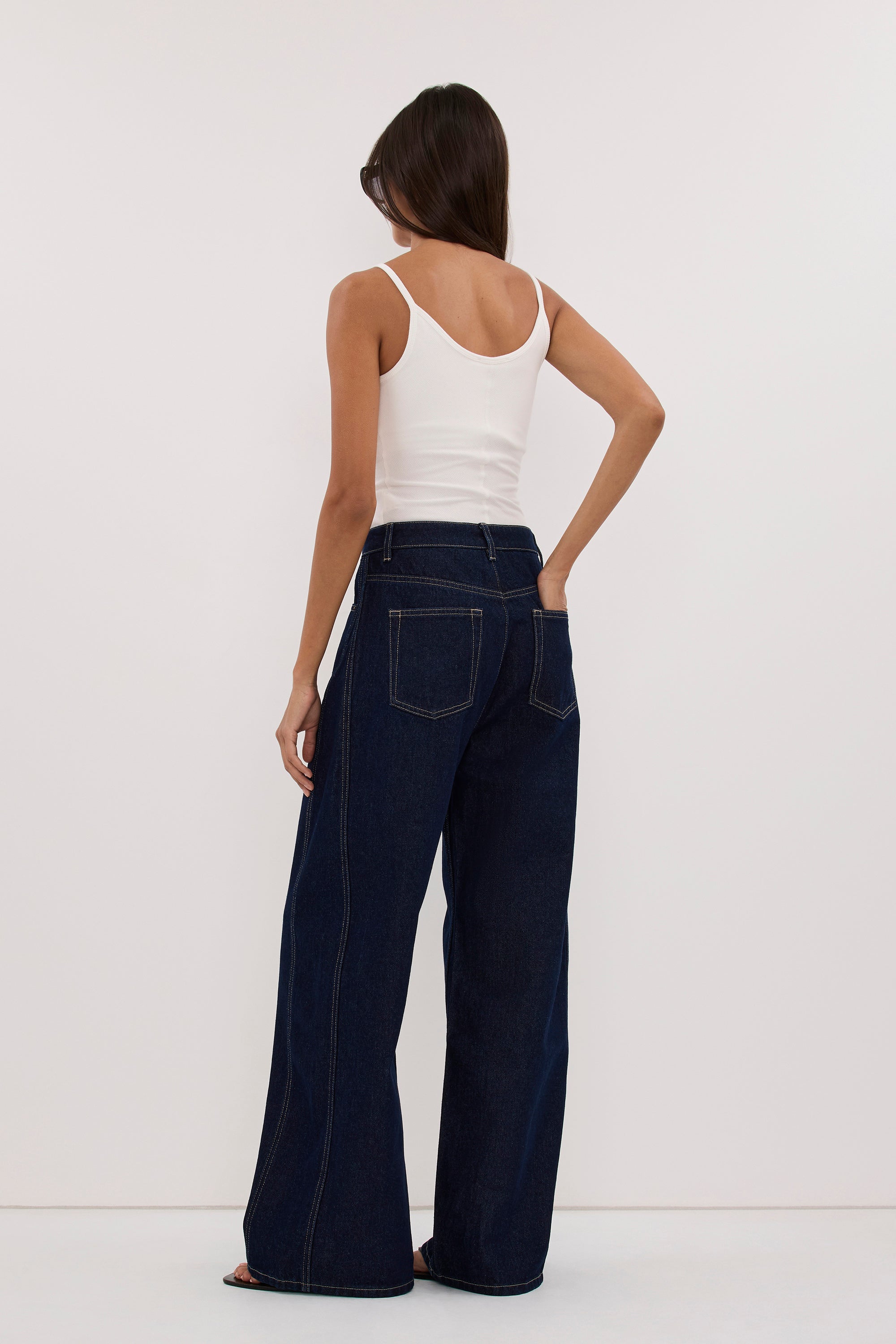 DREW INDIGO WIDE LEG DENIM JEAN