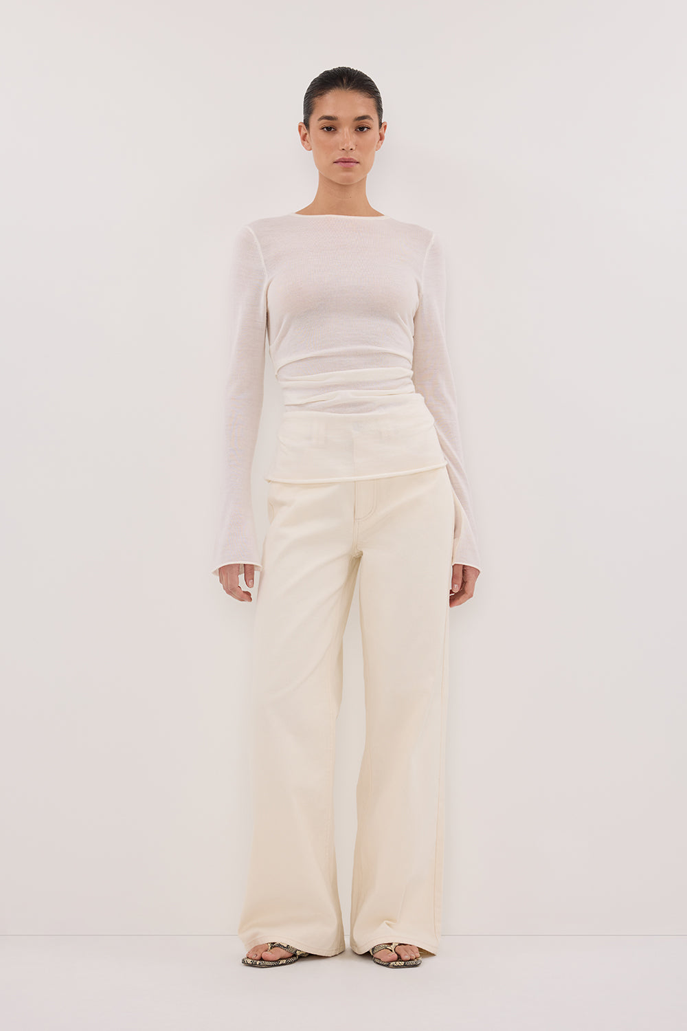 REAGAN 2.0 CREAM SLOUCHY JEAN