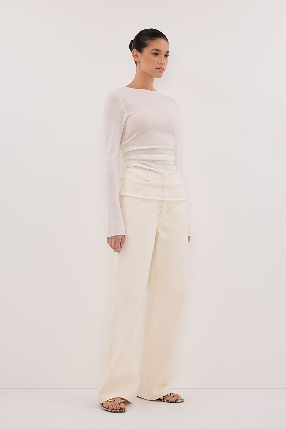 REAGAN 2.0 CREAM SLOUCHY JEAN