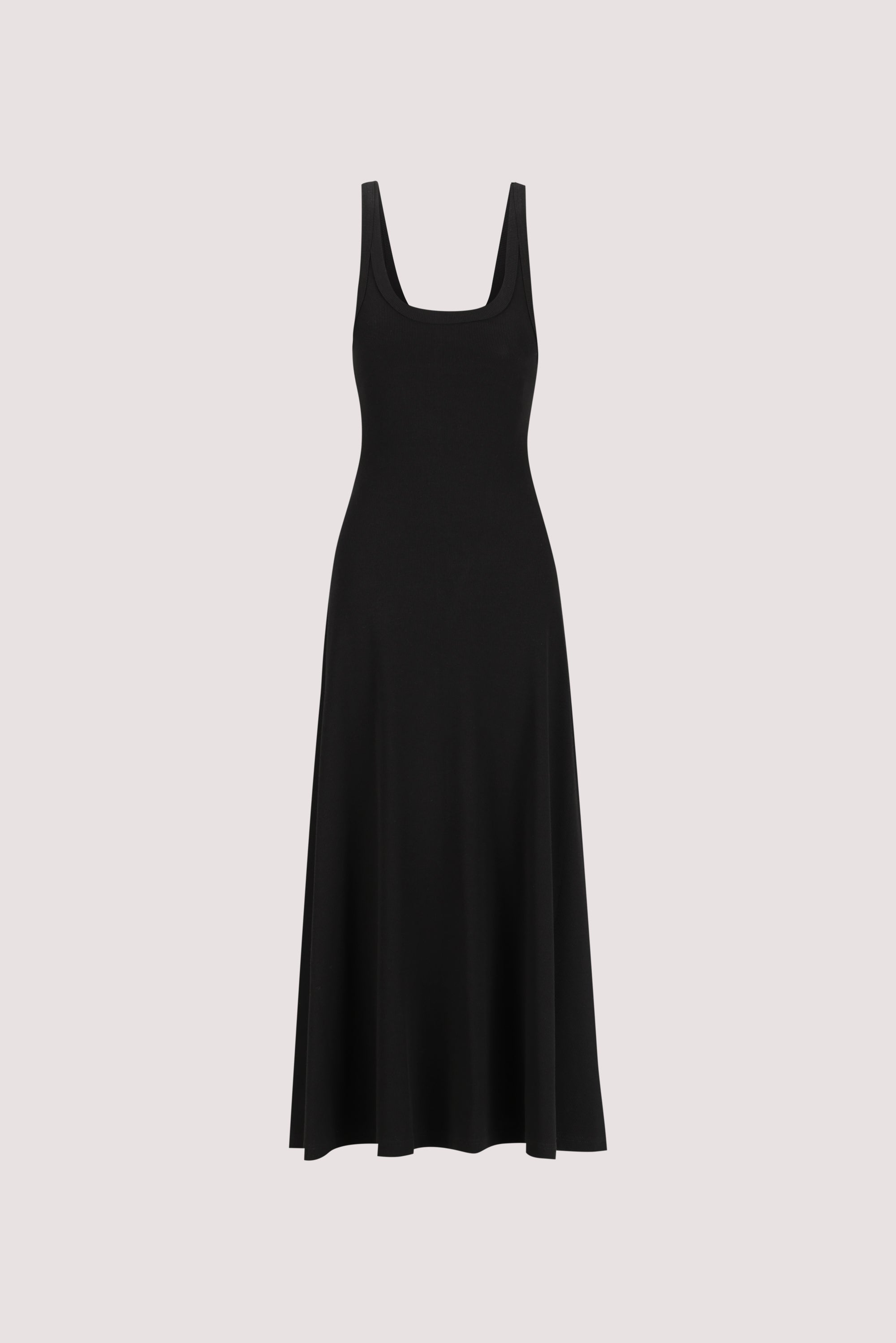 PHOEBE BLACK SCOOP NECK DRESS – DISSH