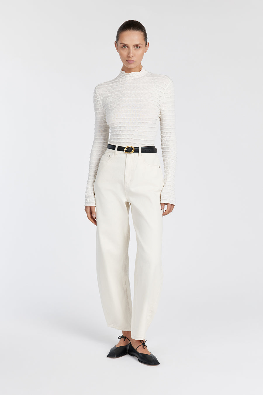 HENDRICK CREAM LONG SLEEVE KNIT TOP