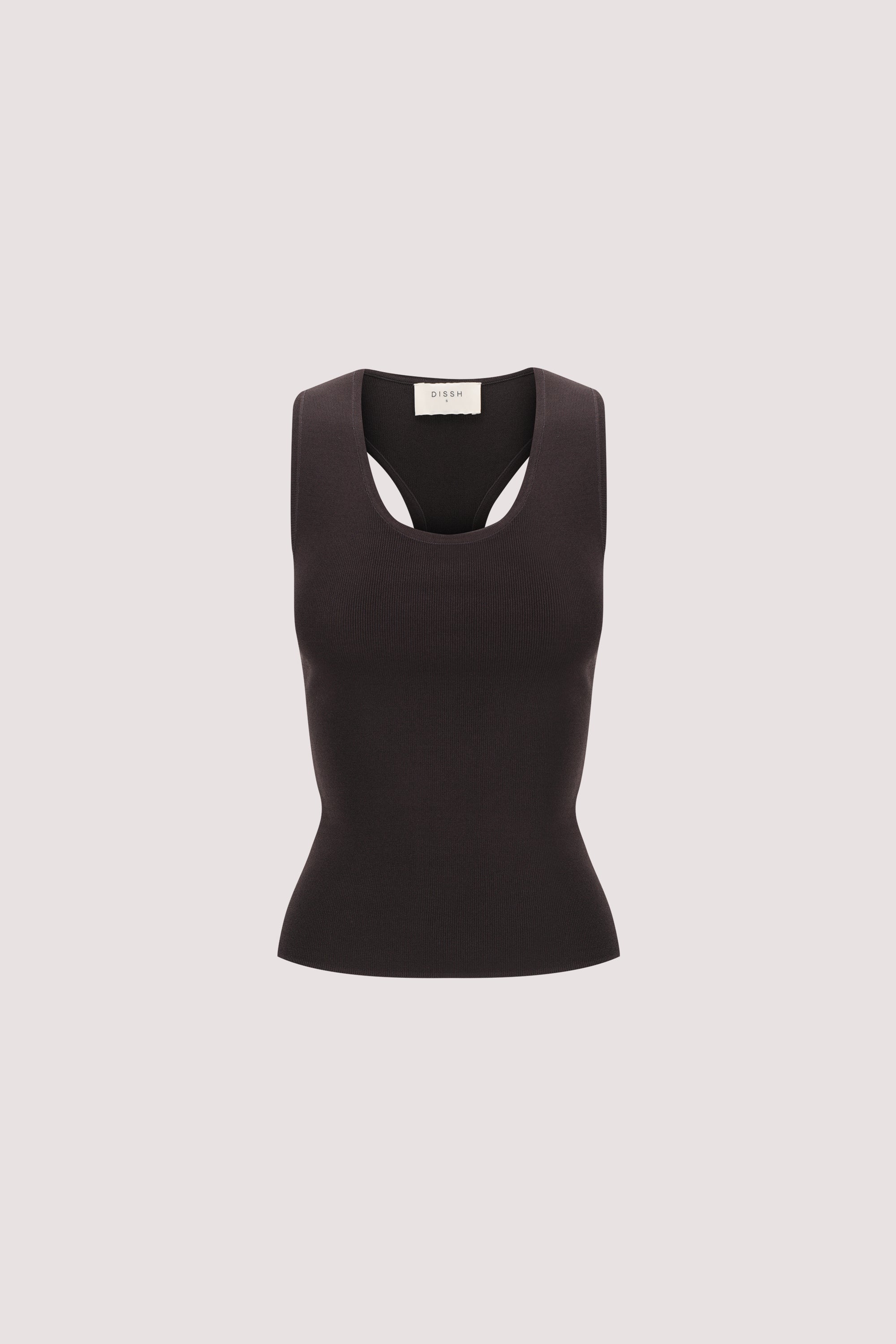 DEVIN WASHED BLACK RACER KNIT TANK