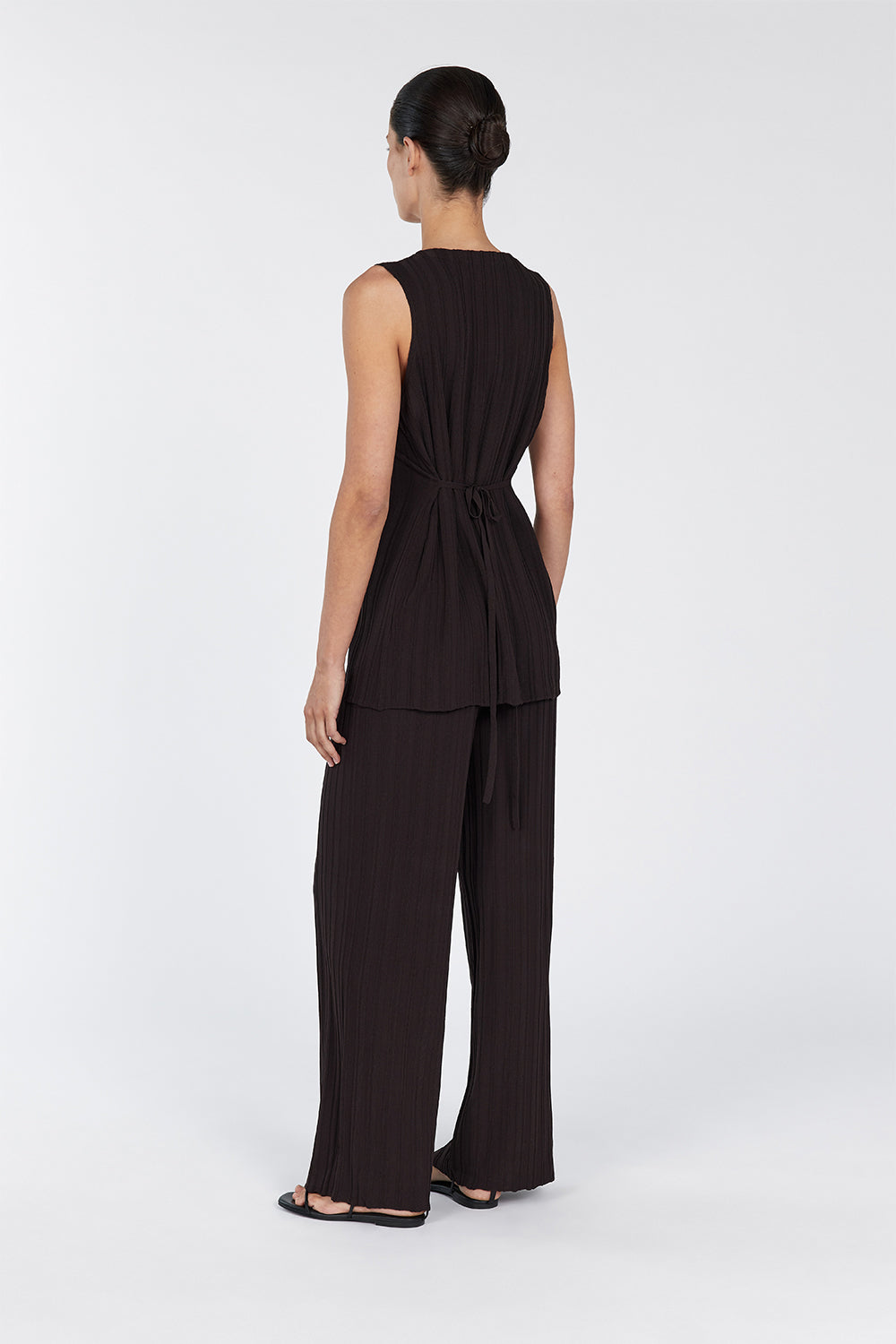 SYLVIA BITTER CHOC LONGLINE VEST