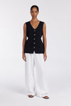 LISA BLACK TAILORED KNIT VEST