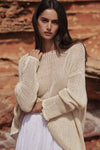 LOU NATURAL MARLE OPEN WEAVE JUMPER