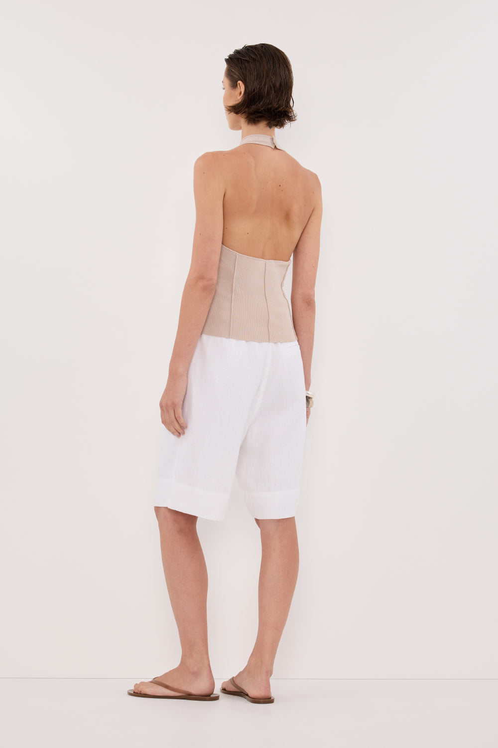 LISS STONE HALTER KNIT TOP