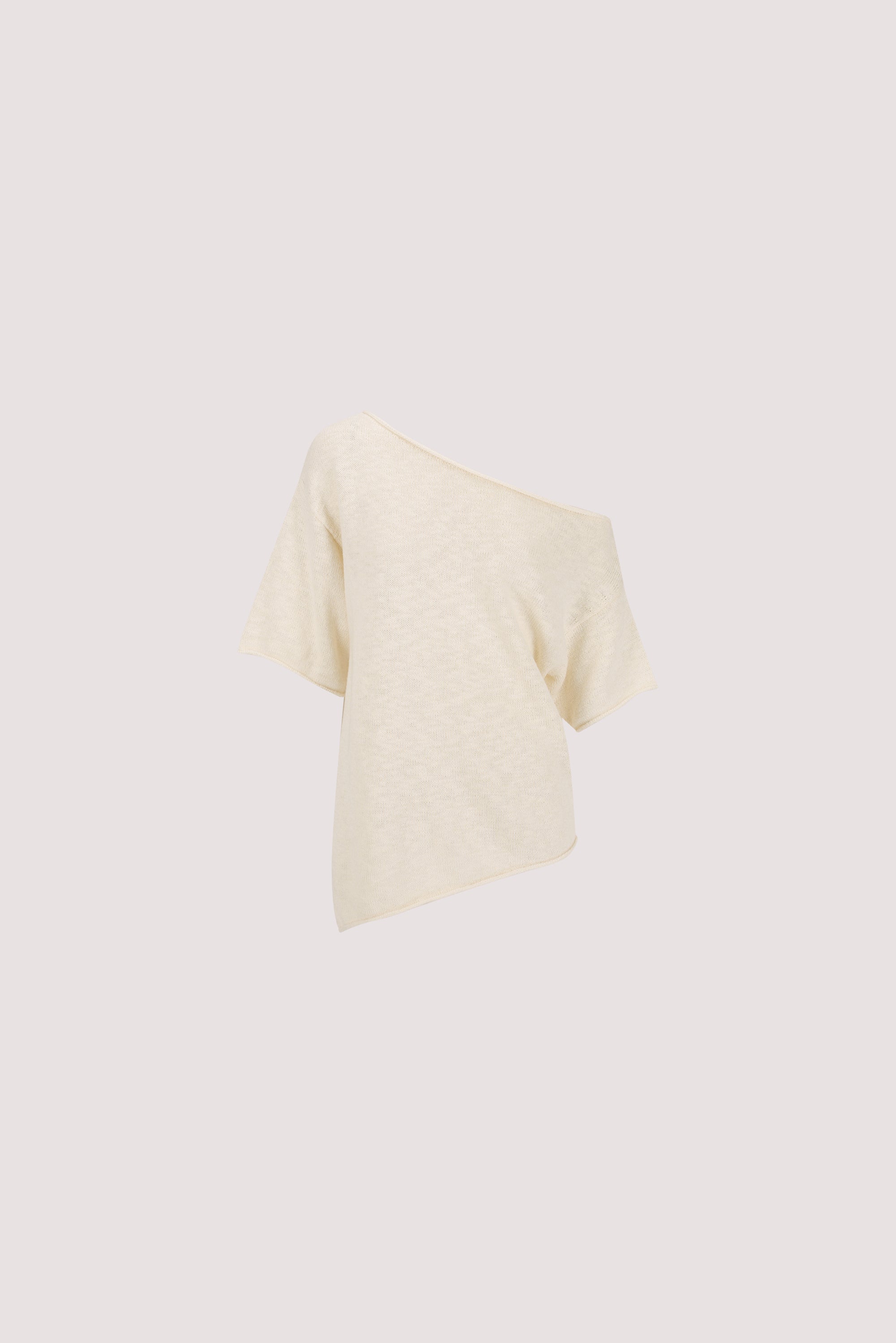 RICK CREAM ASYM KNIT TOP