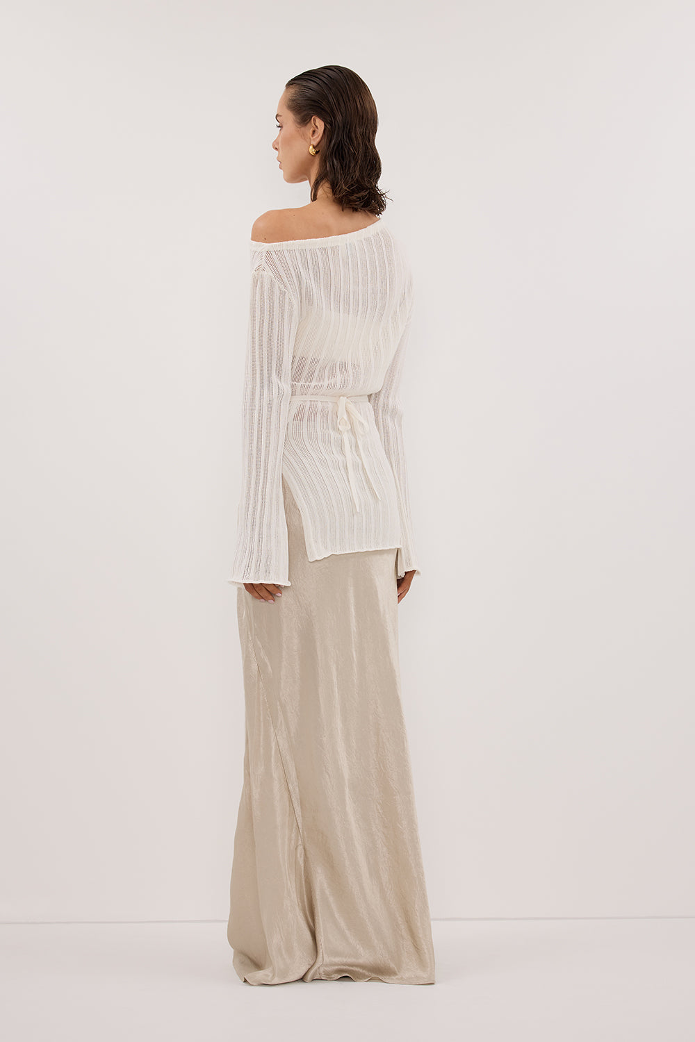 BOWIE IVORY LONG SLEEVE KNIT TOP