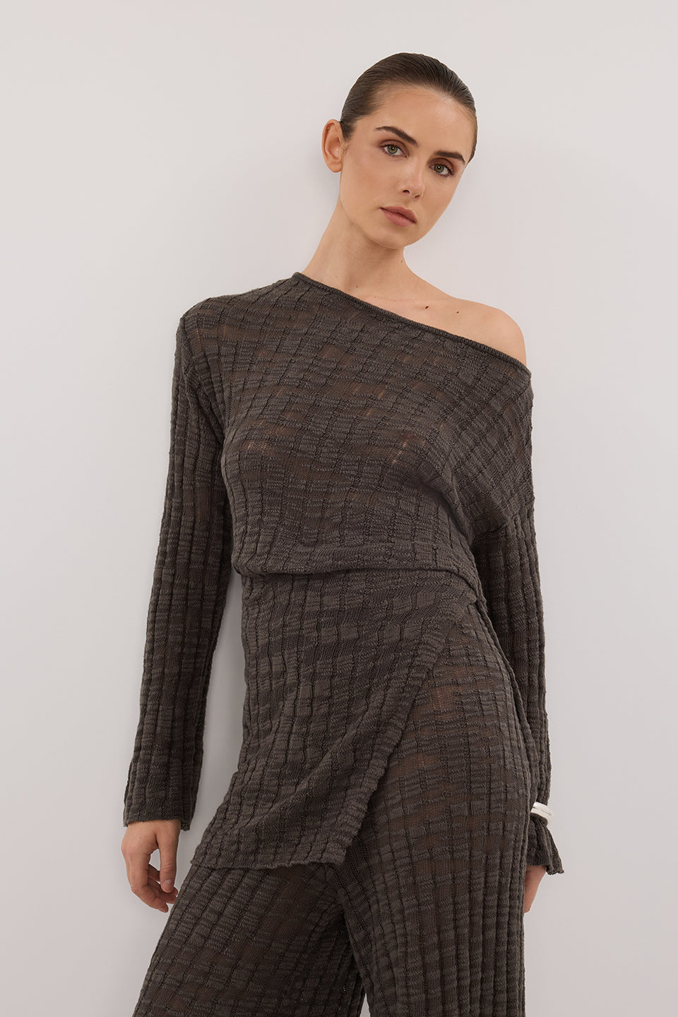 CIA PETROL LONG SLEEVE KNIT TOP