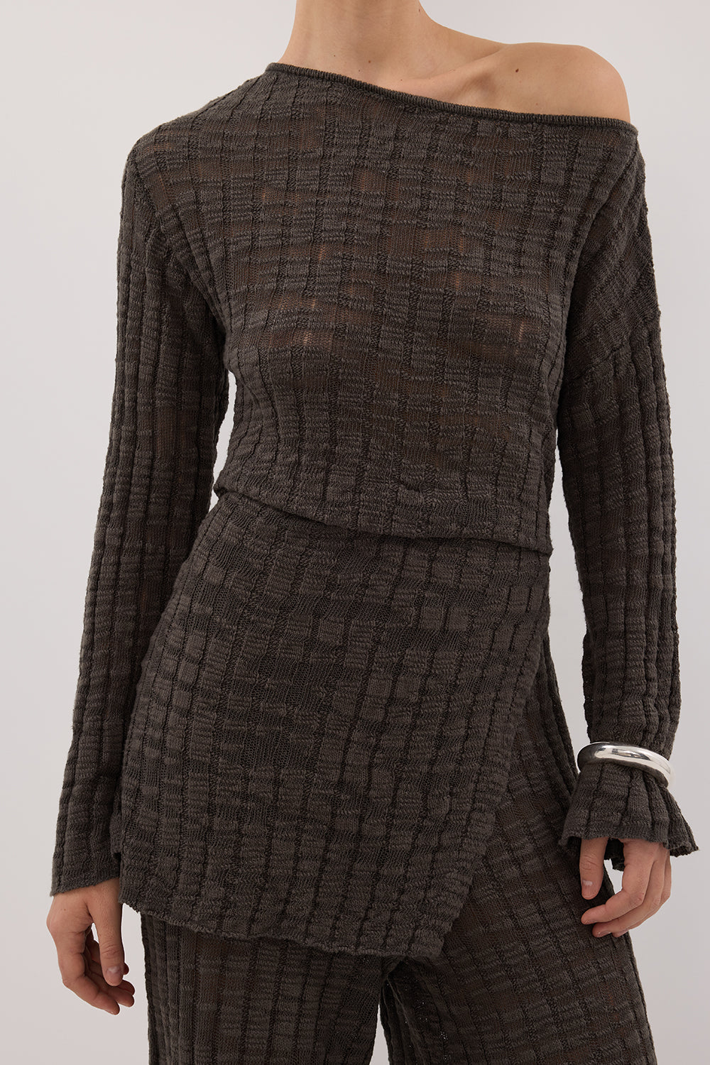 CIA PETROL LONG SLEEVE KNIT TOP