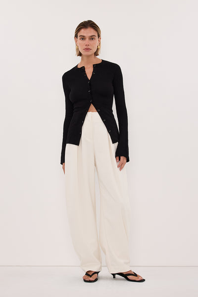 トップス Y's archive deformed design knit tops ALIAS BLACK LONG SLEEVE KNIT TOP – DISSH