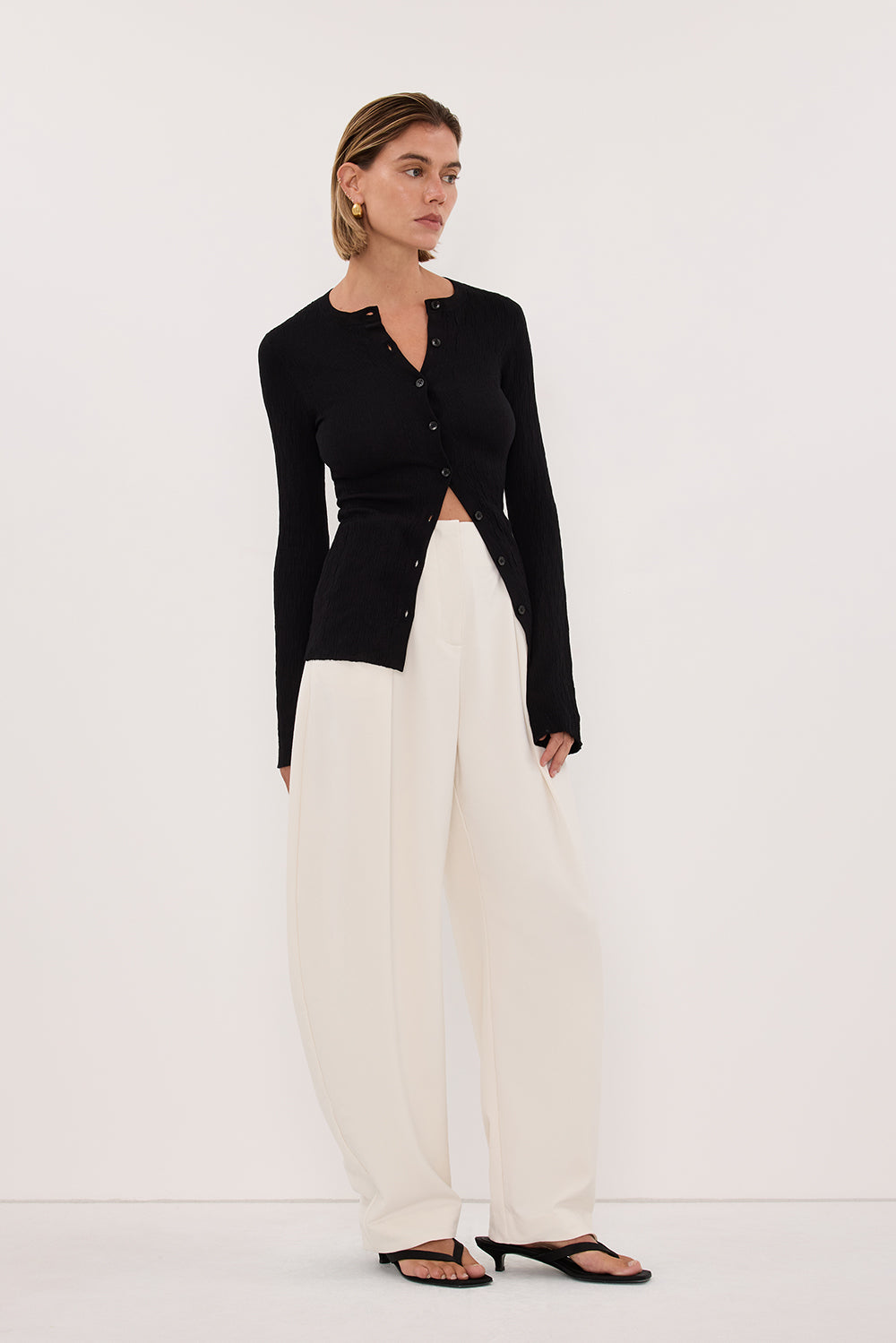 ALIAS BLACK LONG SLEEVE KNIT TOP
