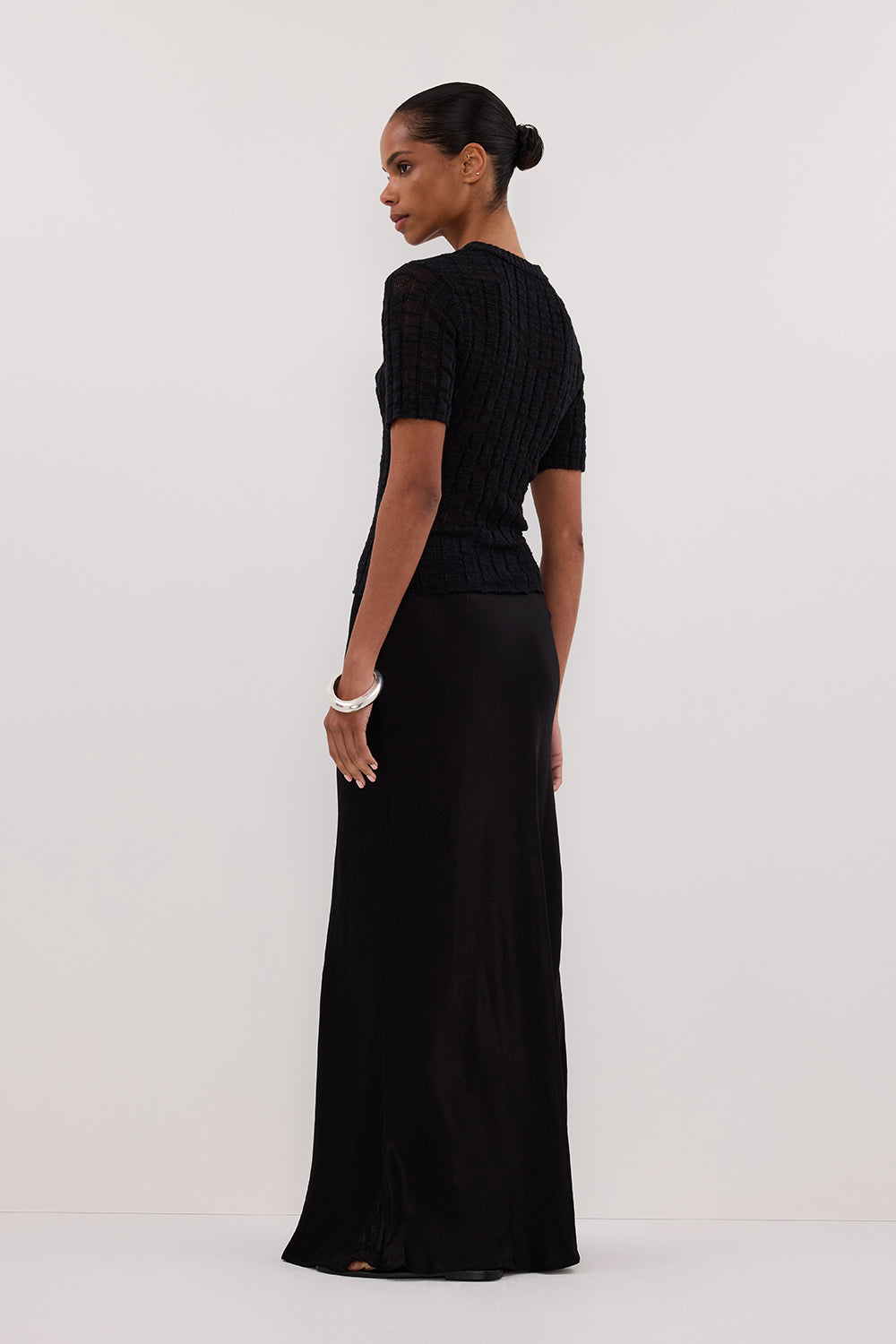 CIA BLACK CAP SLEEVE KNIT TEE