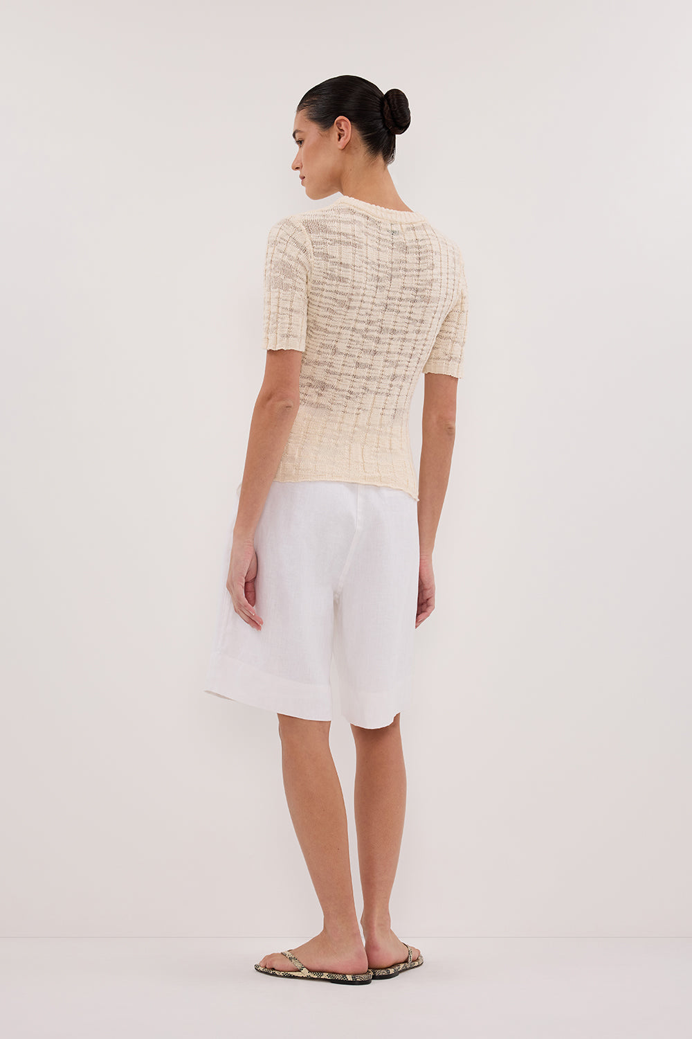 CIA NATURAL CAP SLEEVE KNIT TEE