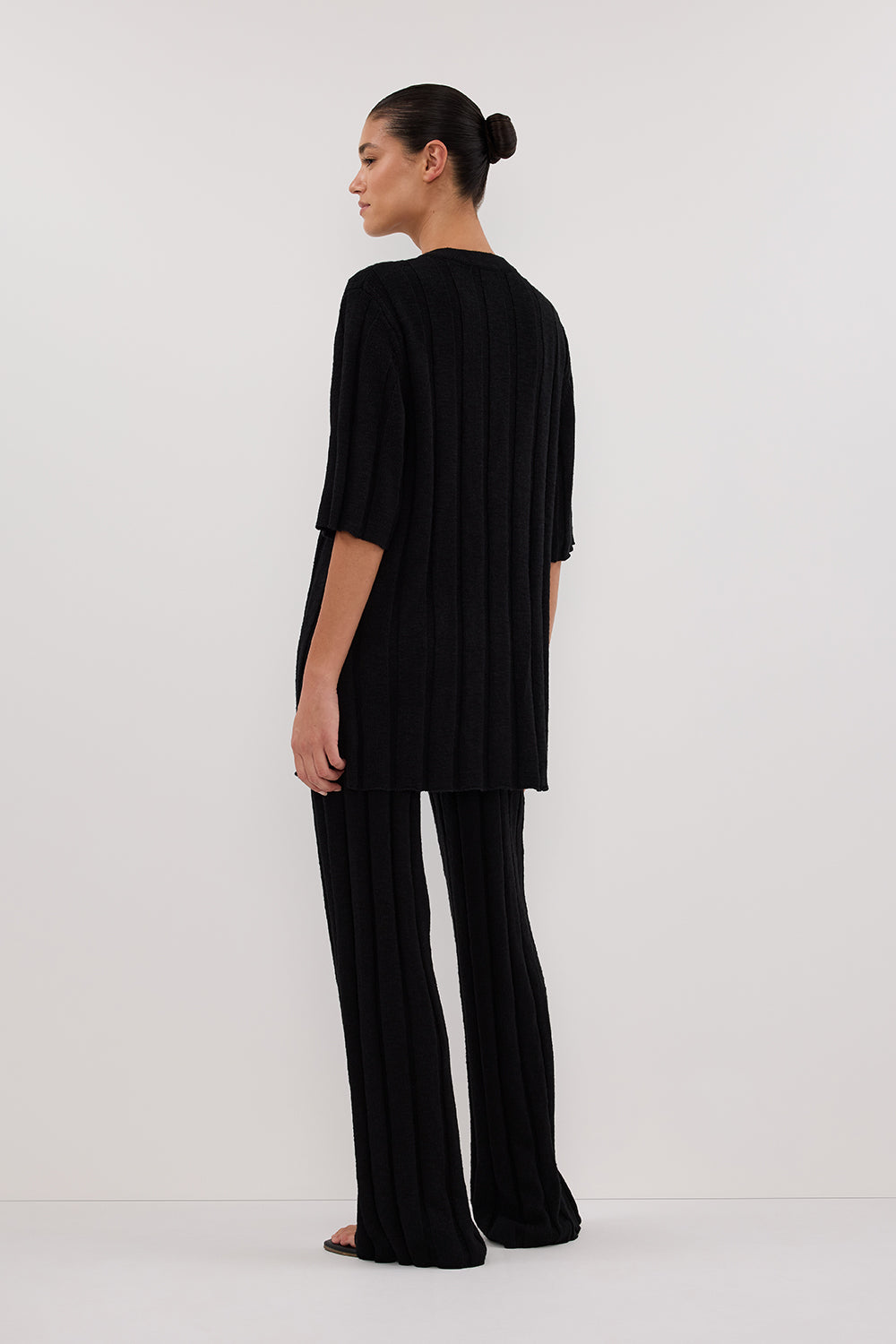 JAZZ BLACK BUTTON KNIT SHIRT