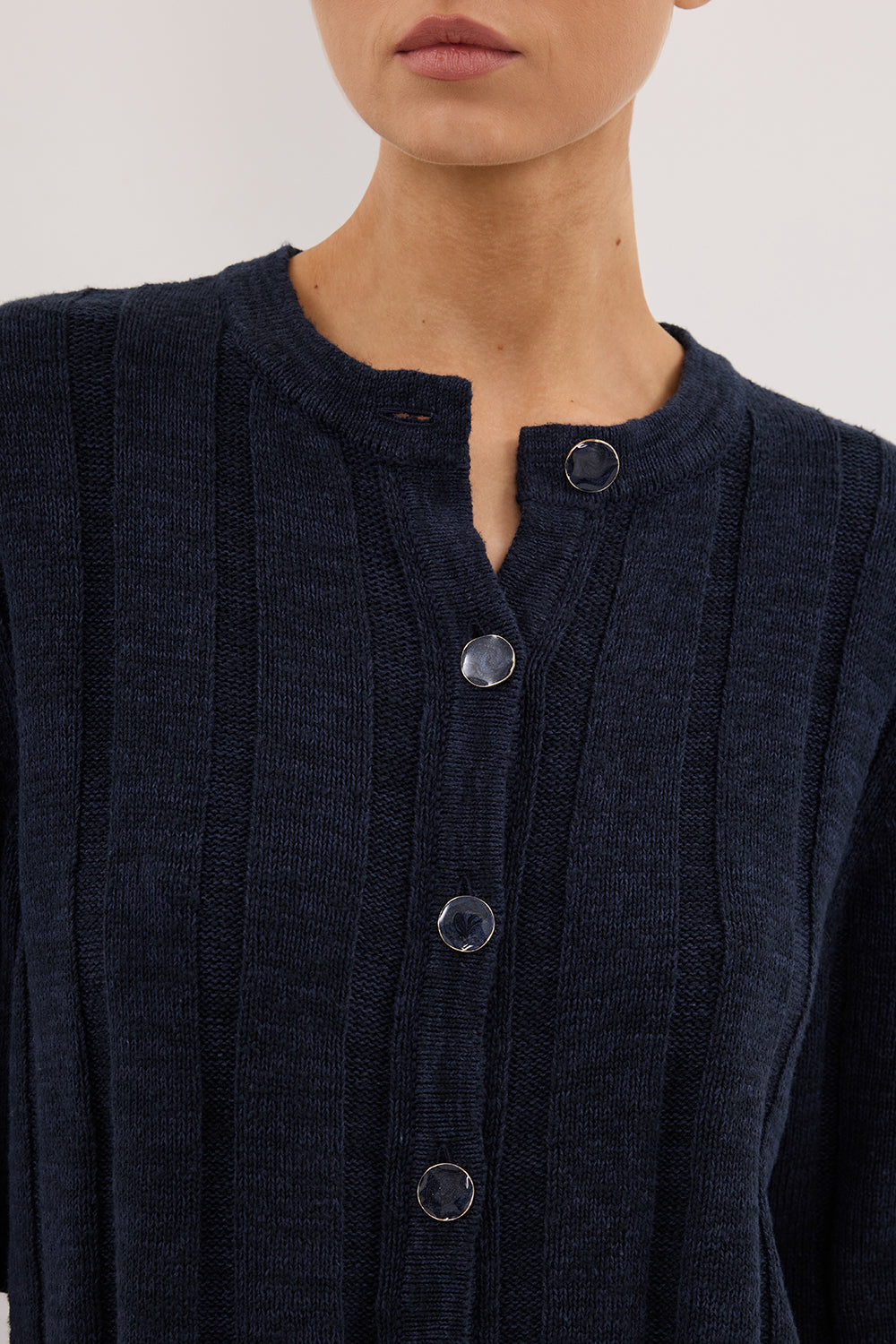 JAZZ INDIGO BUTTON KNIT SHIRT